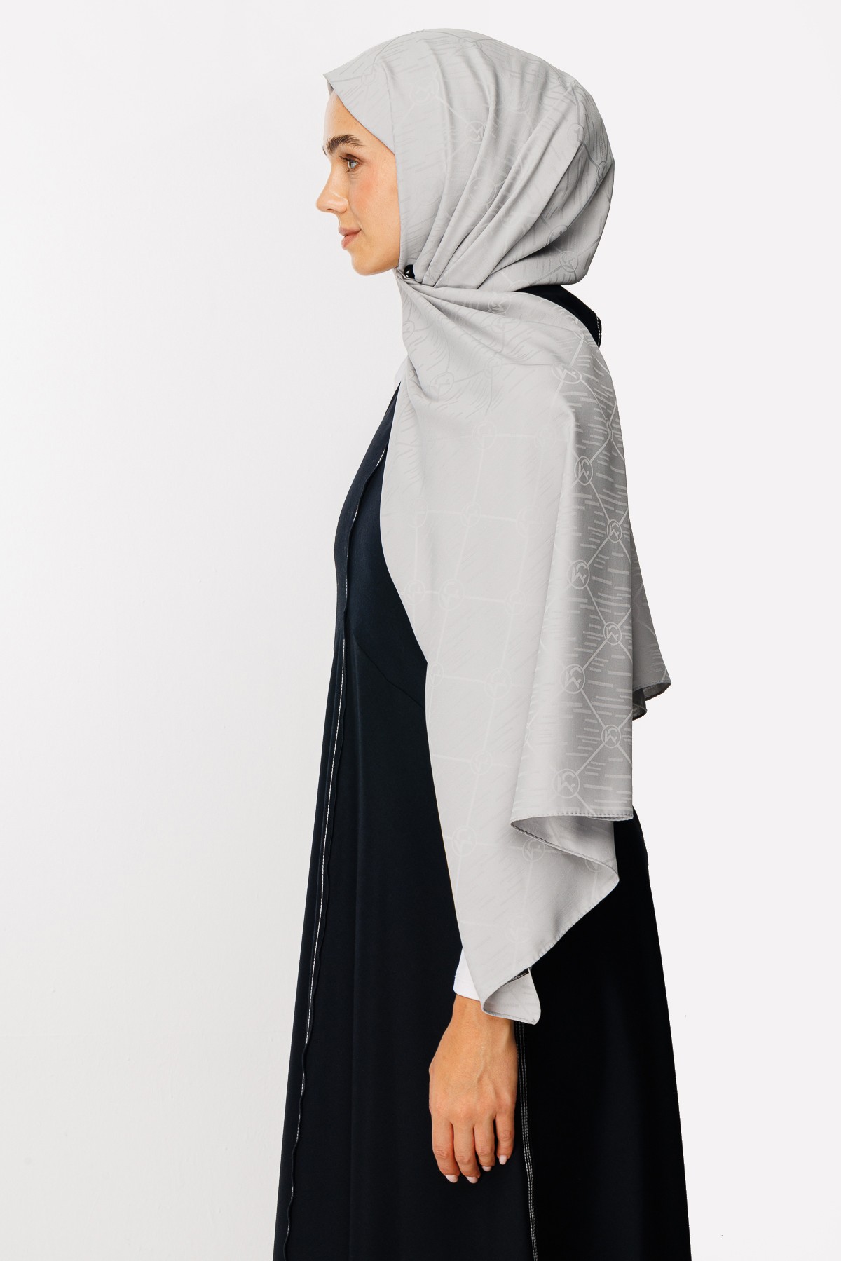 Moon Is Pattern Jacquard Shawl - Silver