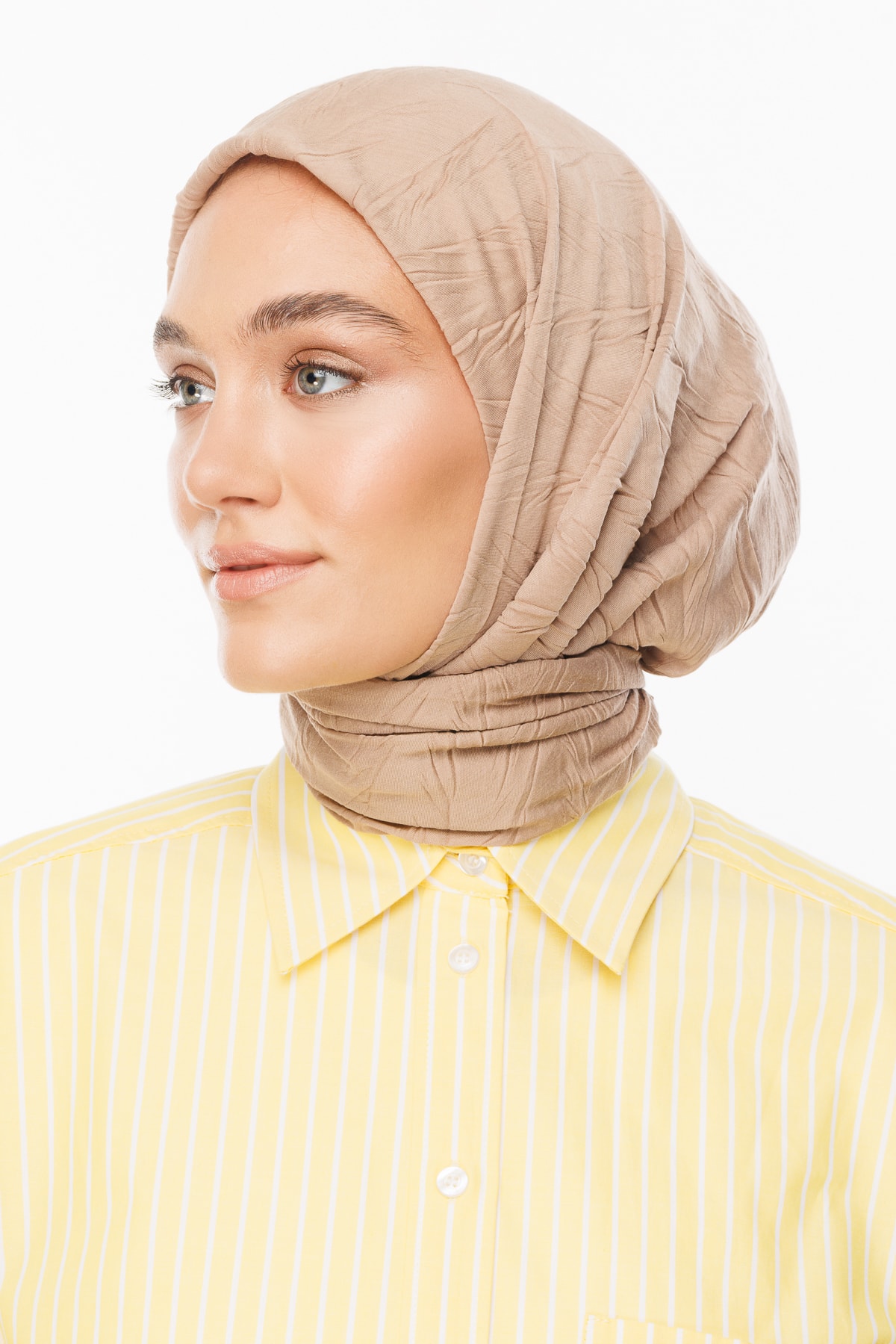 Pleated Bamboo Scarf - Almond
