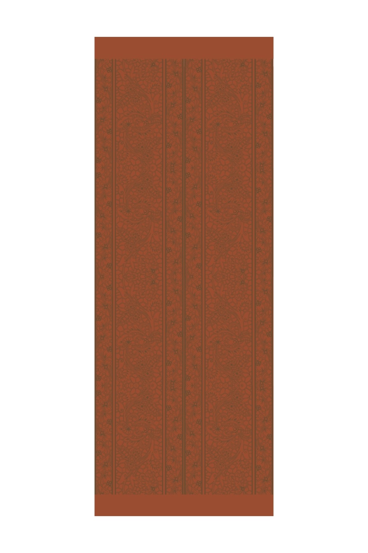 Lavin Pattern Double-Sided Shawl - Dark Khaki-Cinnamon