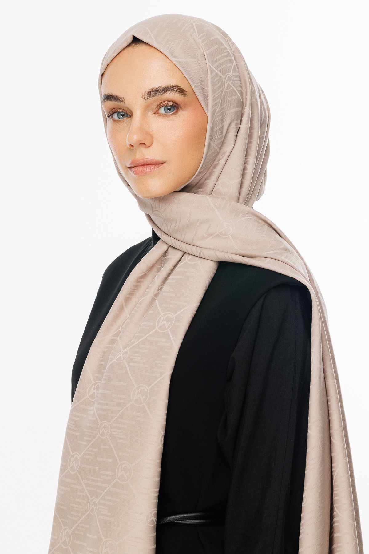 Moon Is Pattern Jacquard Shawl - Beige