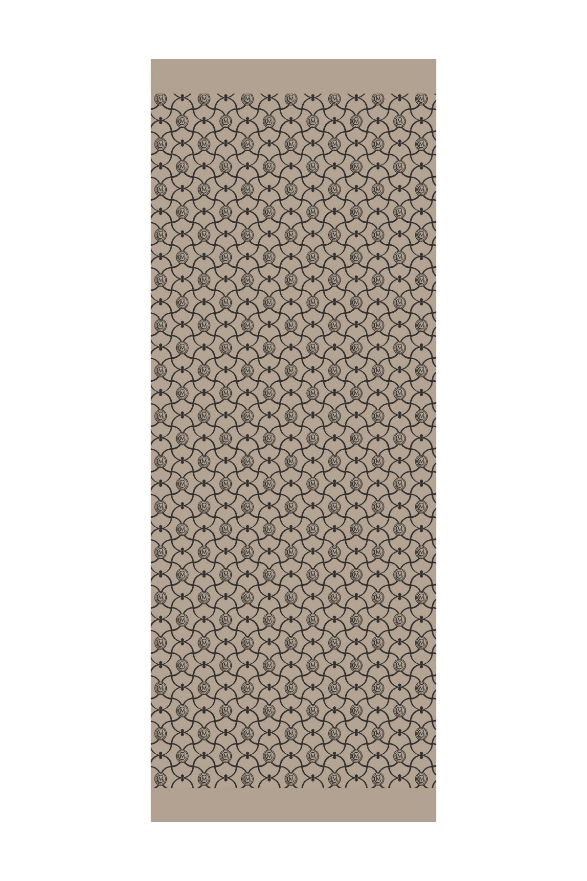 Marrakech Pattern Double-Sided Shawl - Black-Beige