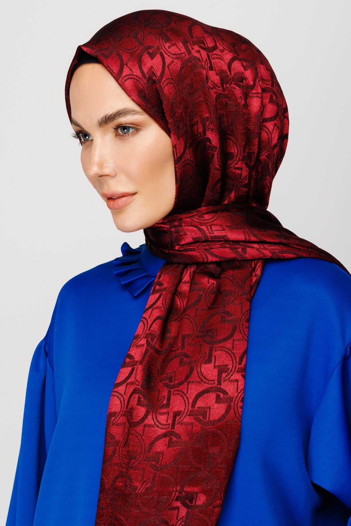 Gemustertes Glänzendes Jacquard Hijab