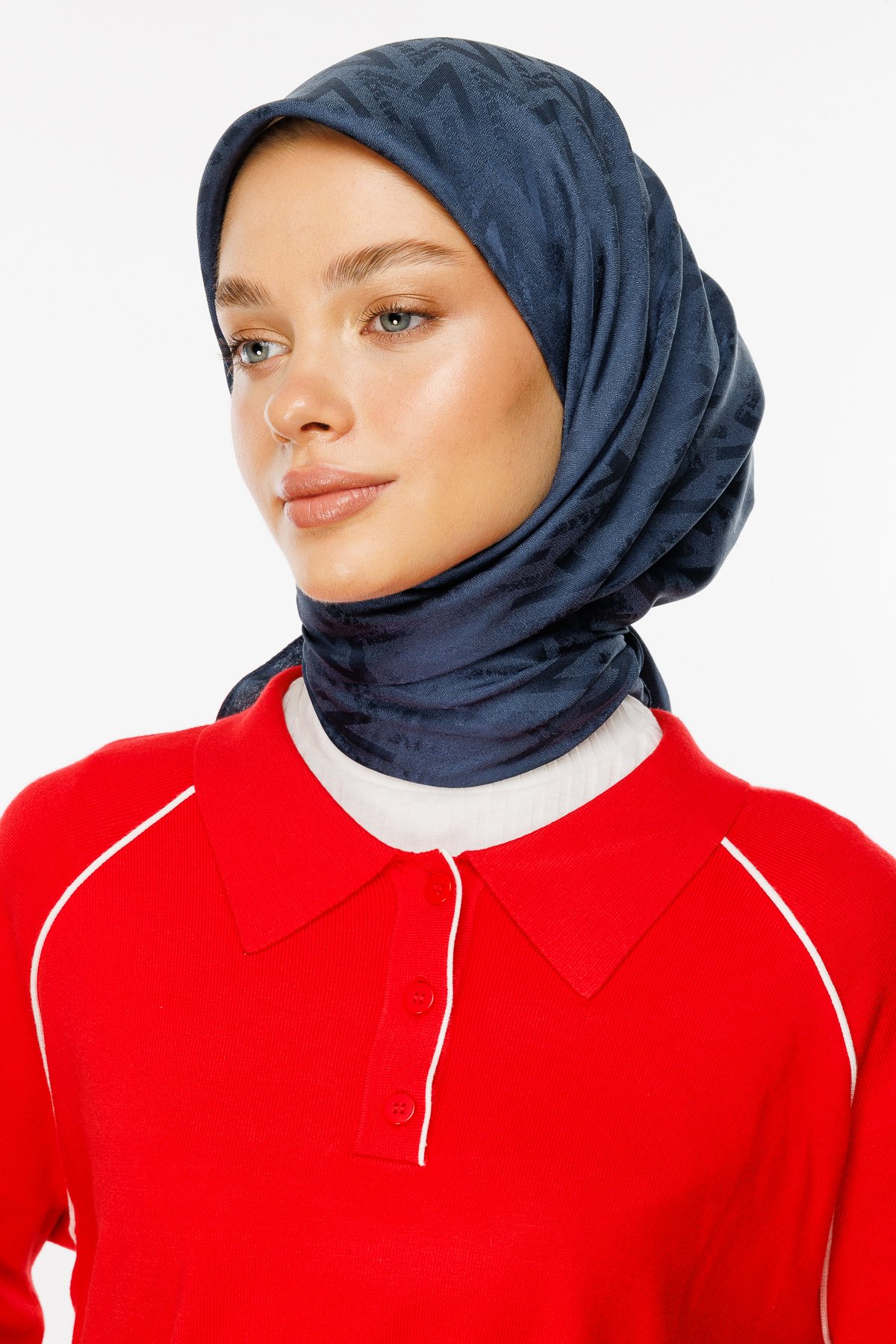 Nova Pattern Luxury Jacquard Scarf - Anthracite