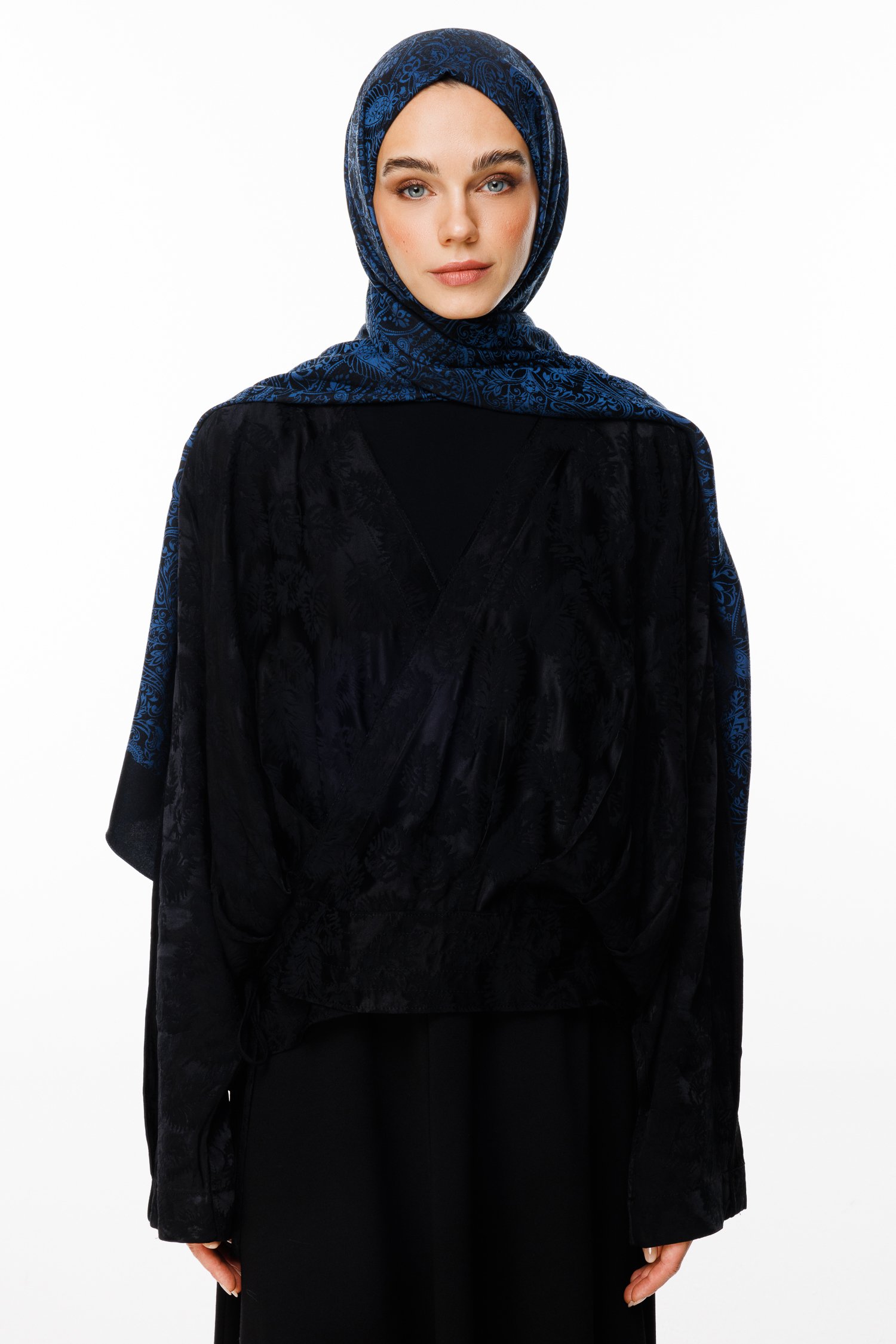 Marrakech Double Sided Shawl - Black-Indigo
