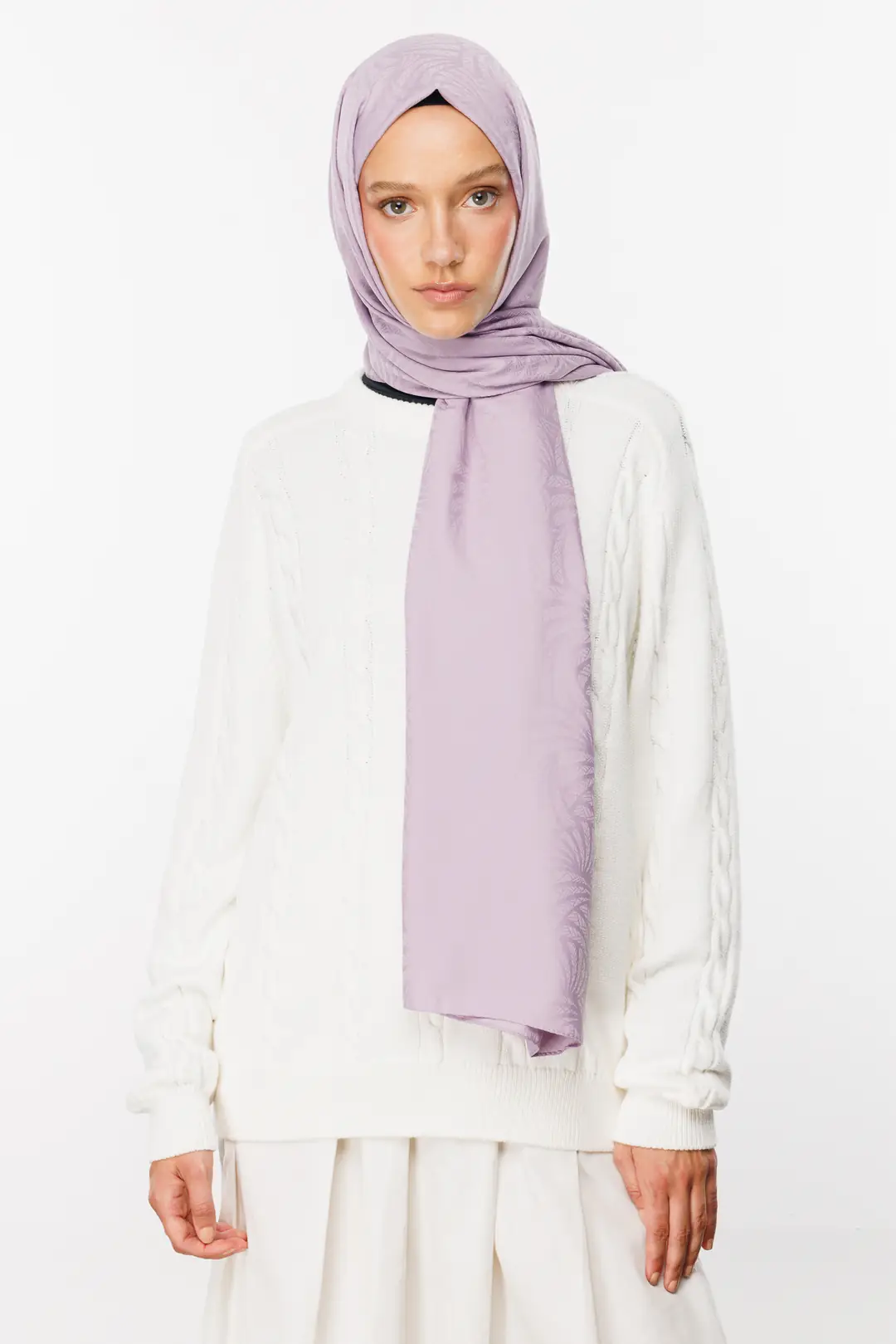 Artemis Pattern Silk Jacquard Hijab | MOONCORN