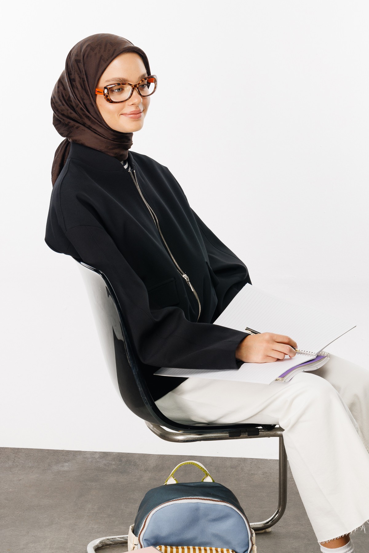 Nova Pattern Luxury Jacquard Scarf - Bitter Coffee