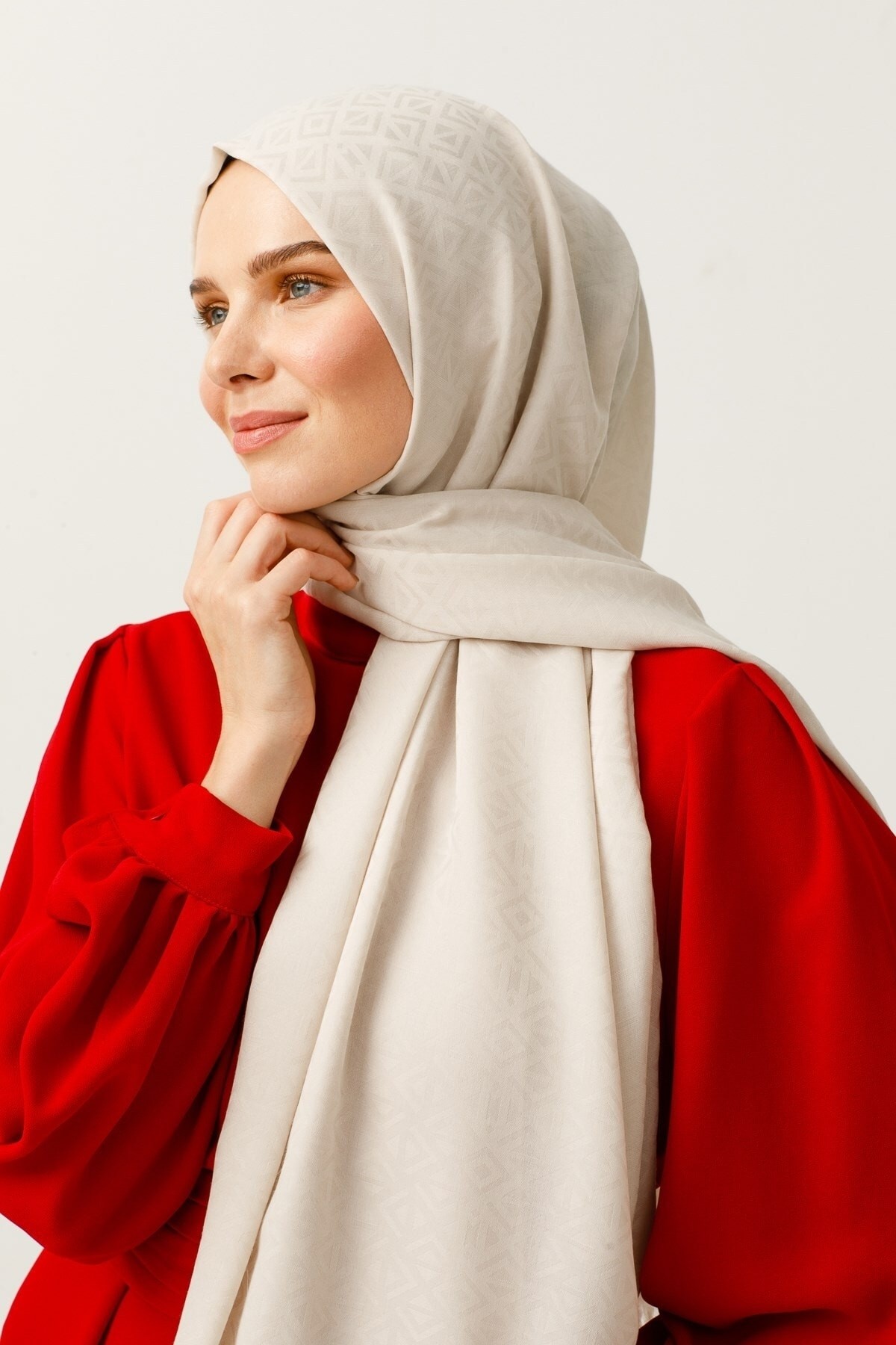 Gemustertes Baumwolle Jacquard Hijab