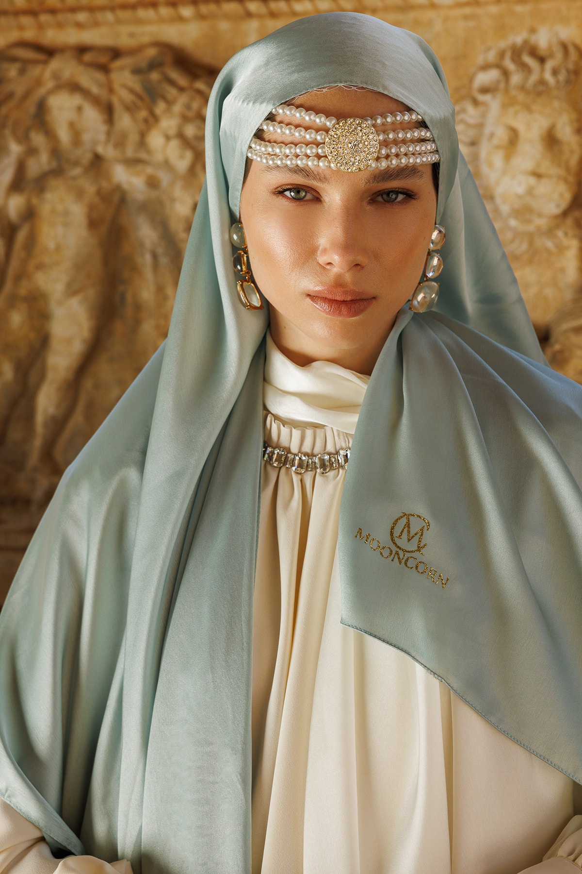 Diamond Aura Şal - Mint Yeşili