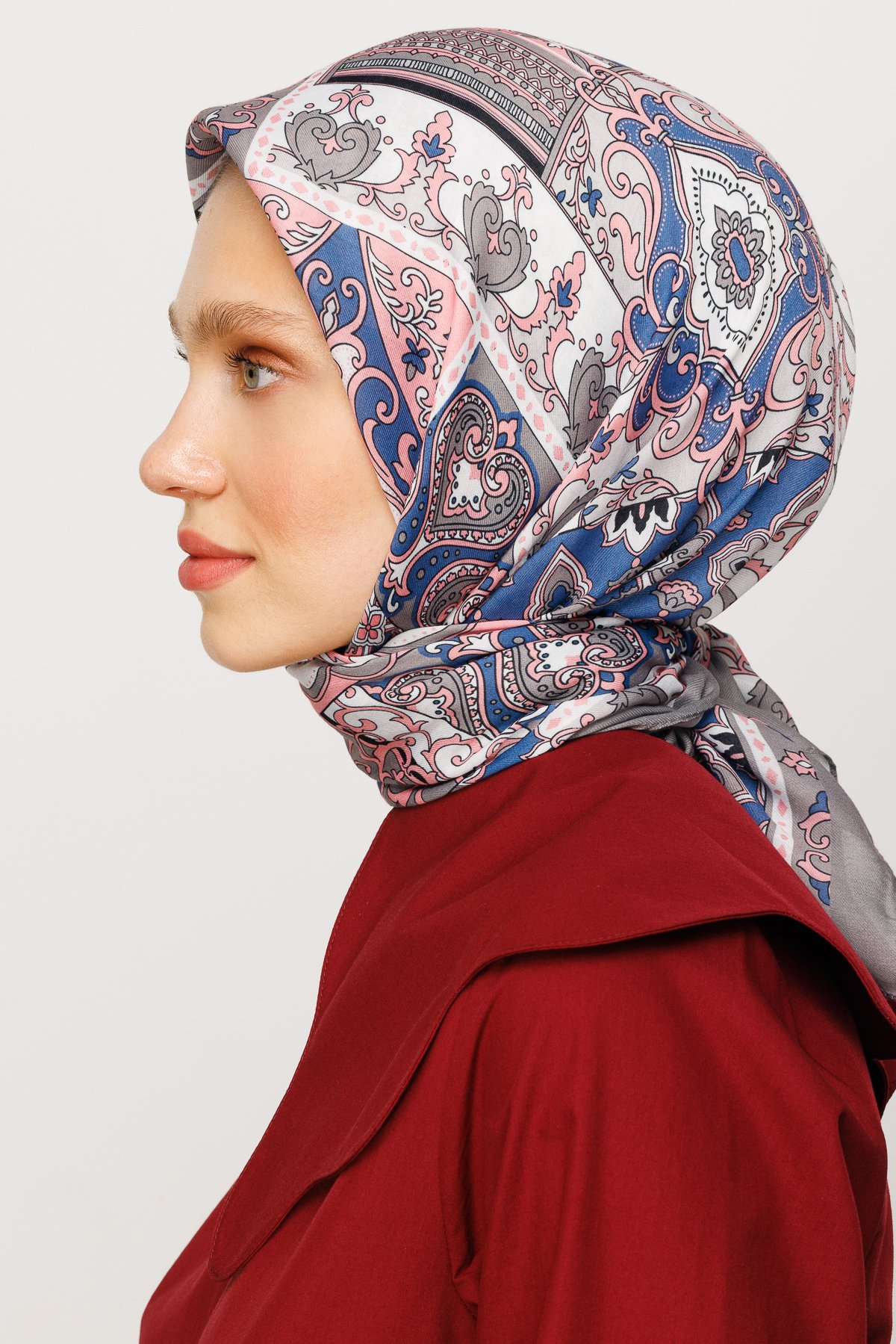 40 Patch Pattern Digital Soft Scarf - Grey