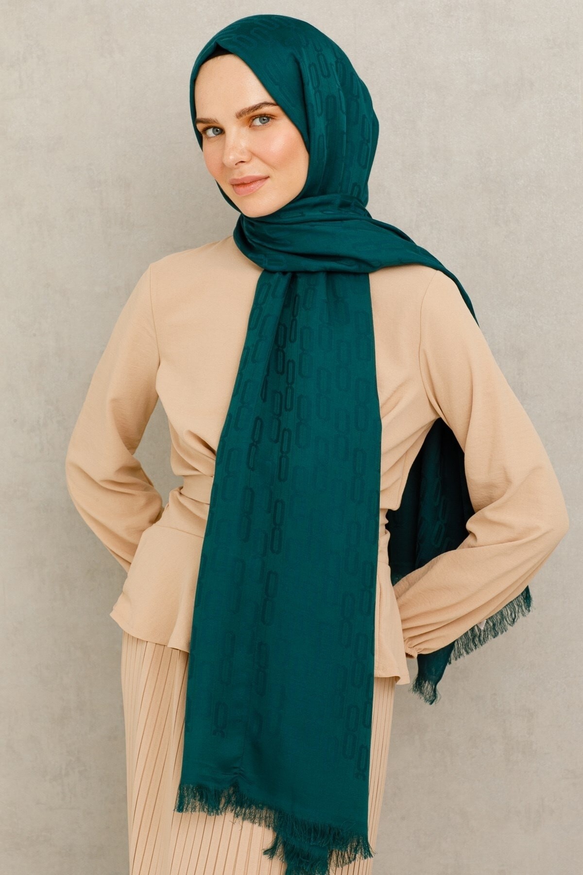 Gemustertes Baumwolle Jacquard Hijab