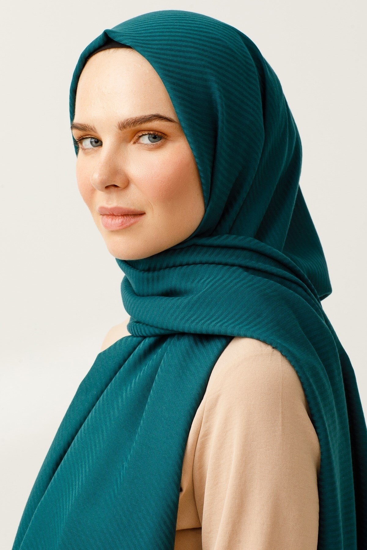 Striped Pattern Cotton Jacquard Hijab