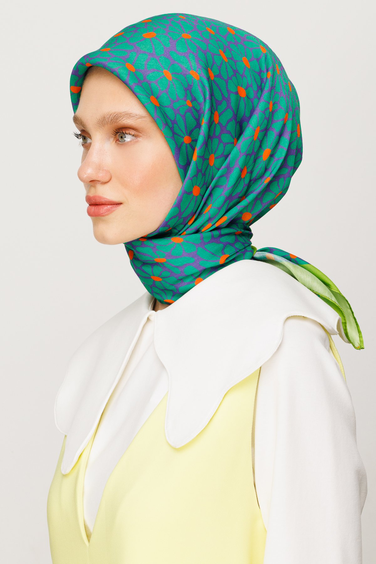 Clover Pattern Digital Soft Scarf - Lavender
