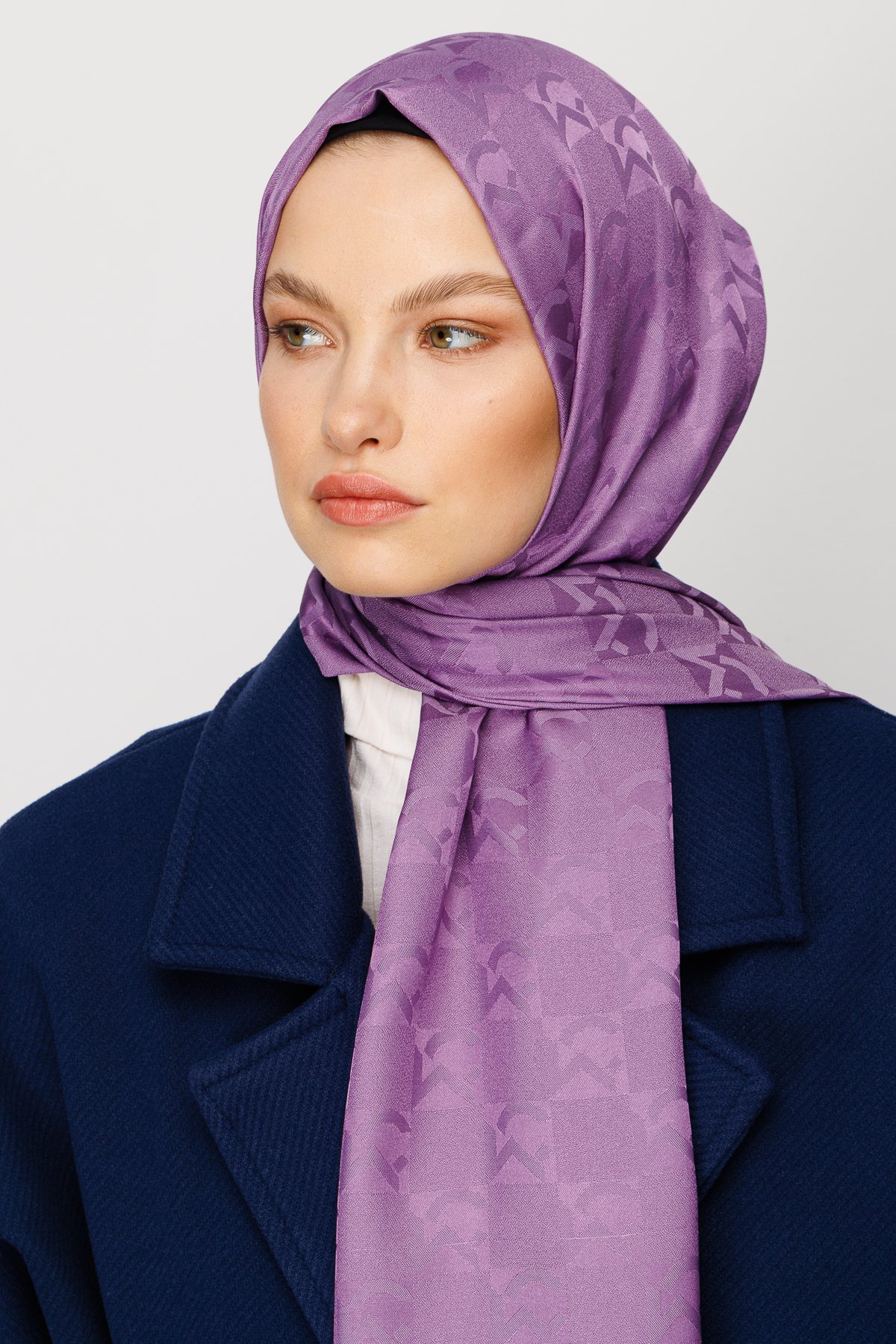 MC Pattern Jacquard Shawl - Lavender