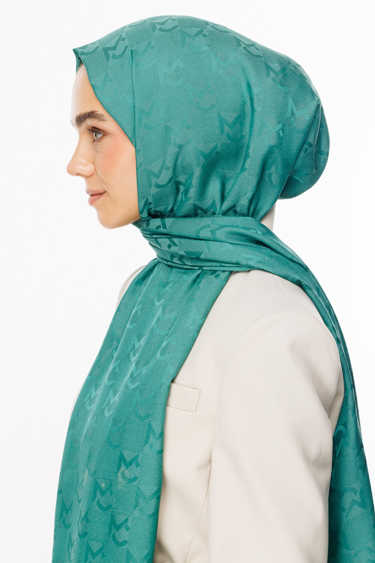 MC Pattern Jacquard Shawl - Mint Green