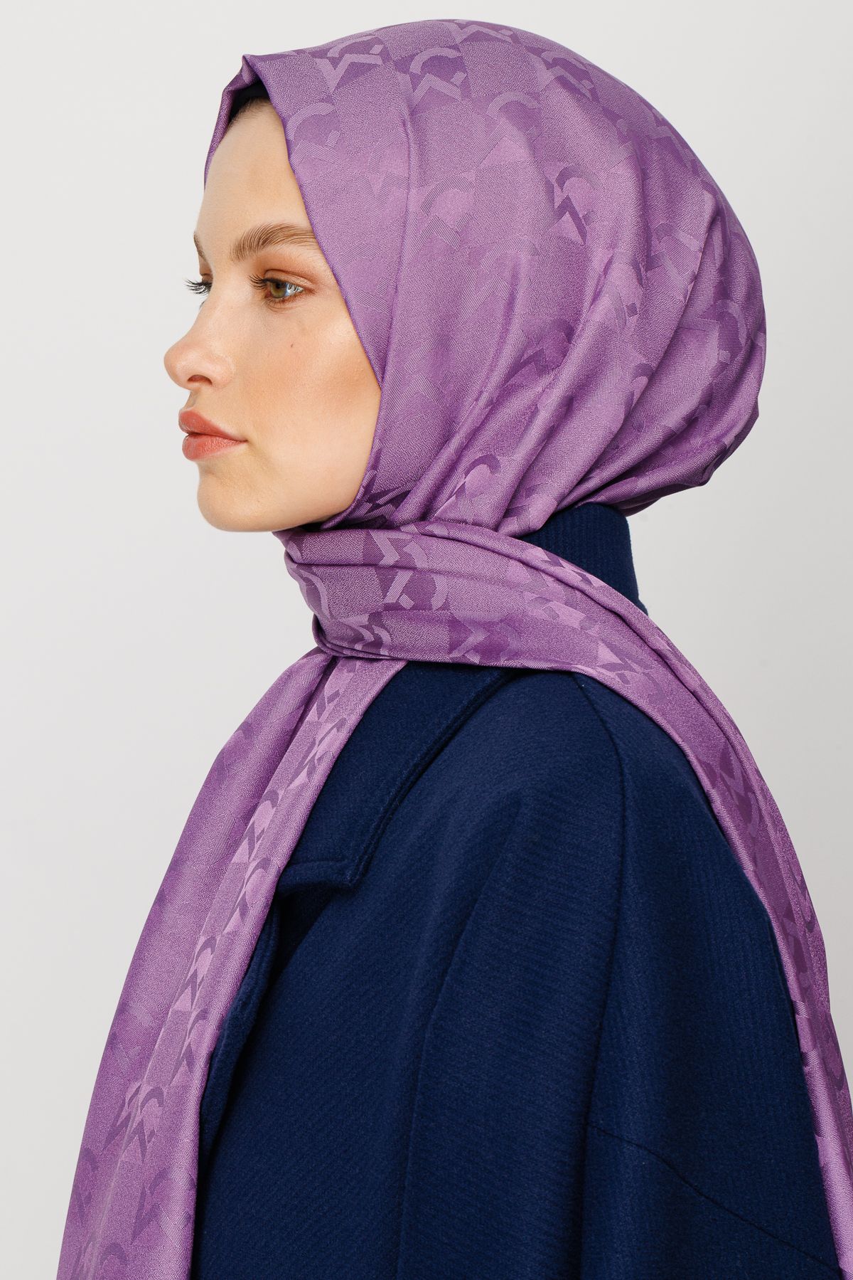 MC Pattern Jacquard Shawl - Lavender