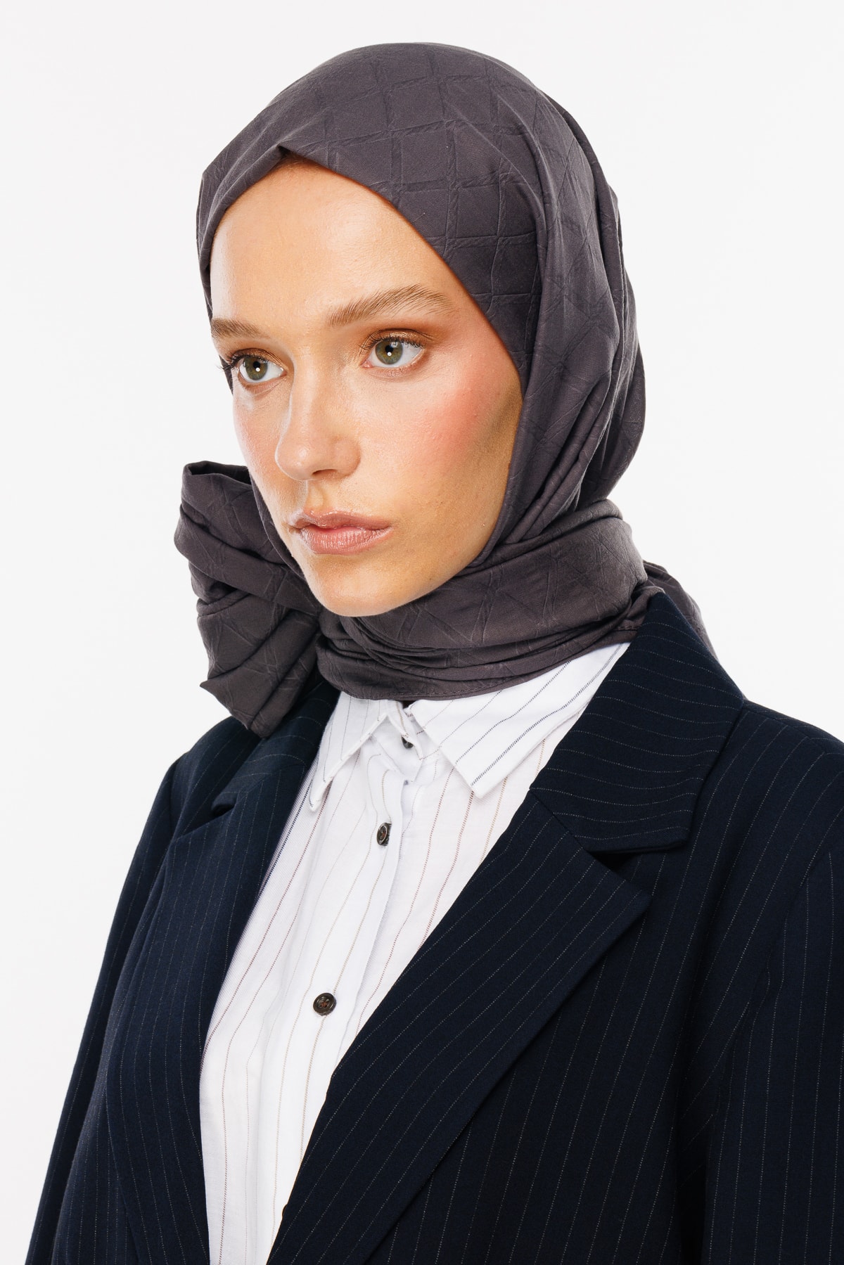 Bamboo Jacquard Shawl - Smoked