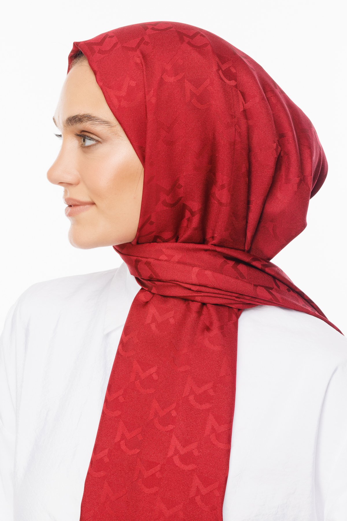 MC Pattern Jacquard Shawl - Cherry