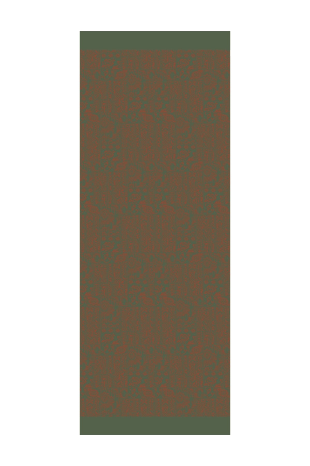 Henna Pattern Double-Sided Shawl - Cinnamon-Emerald