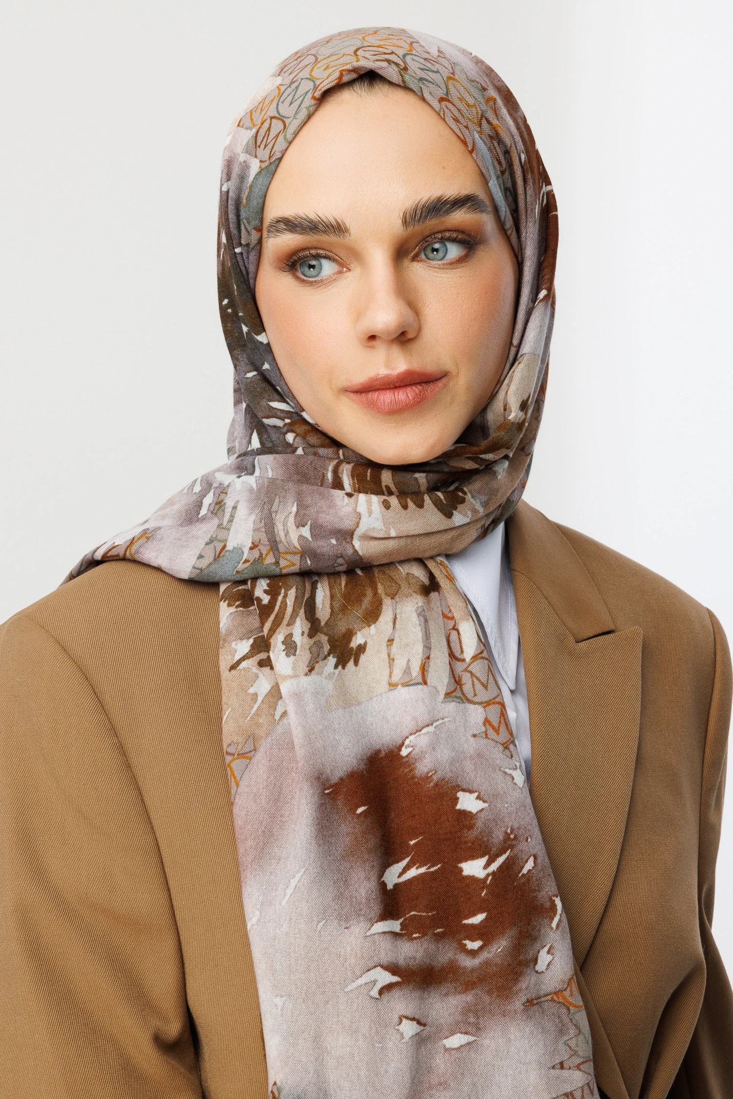 MC Desen Rami Şal - Kahve