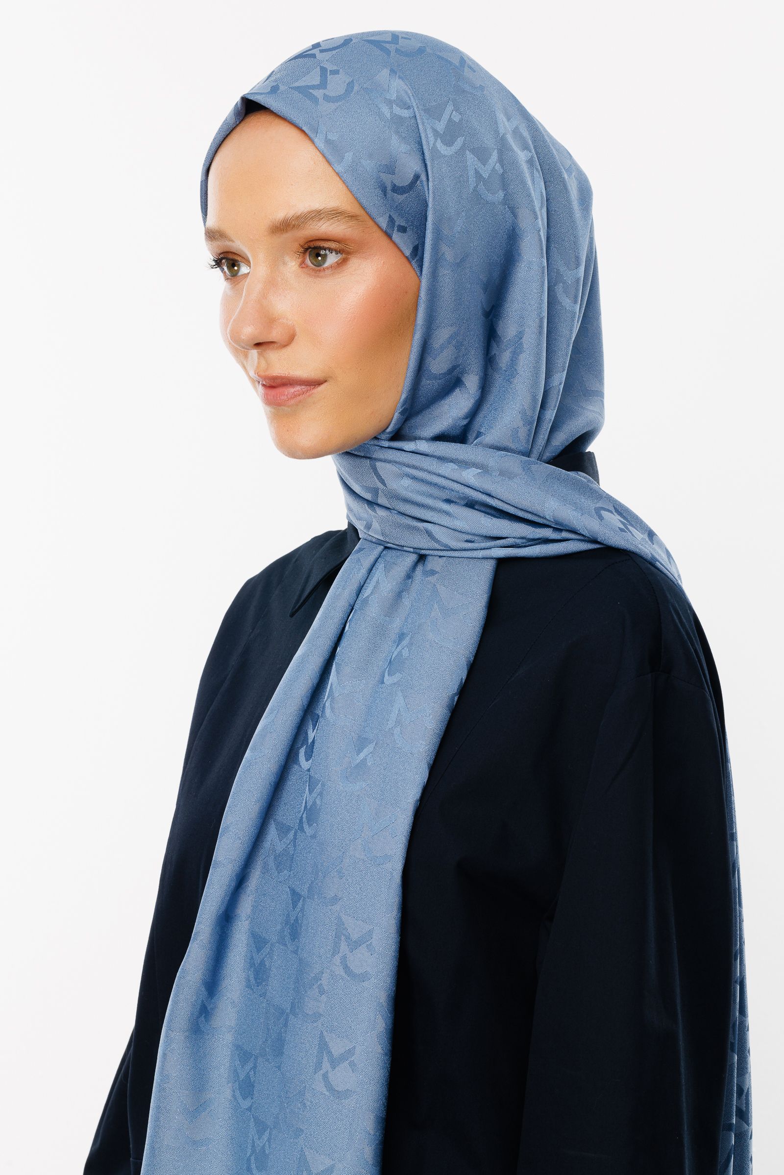 MC Pattern Jacquard Shawl - Sky Blue