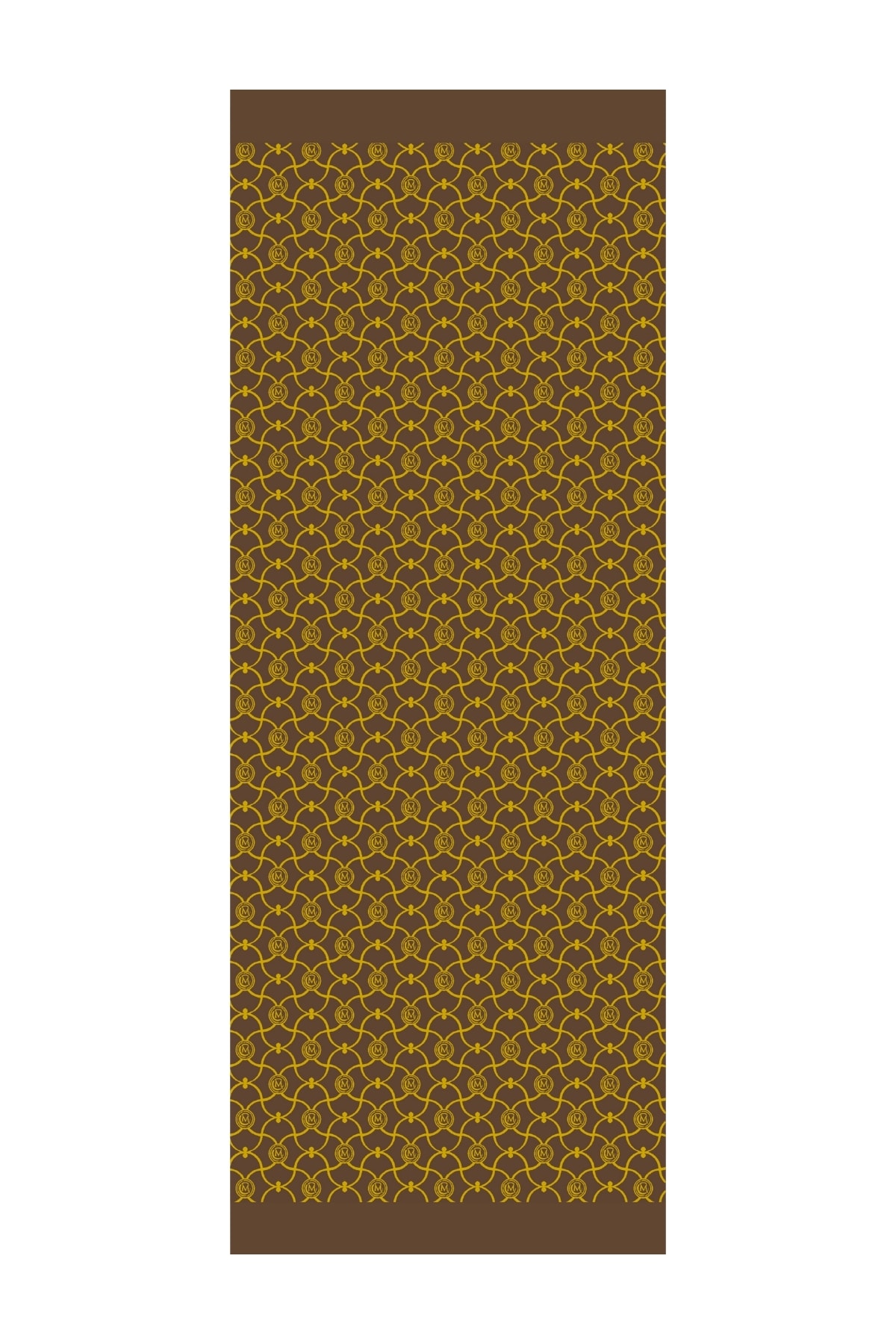 Marrakech-Pattern Reversible Shawl - Bitter Coffee-Mustard