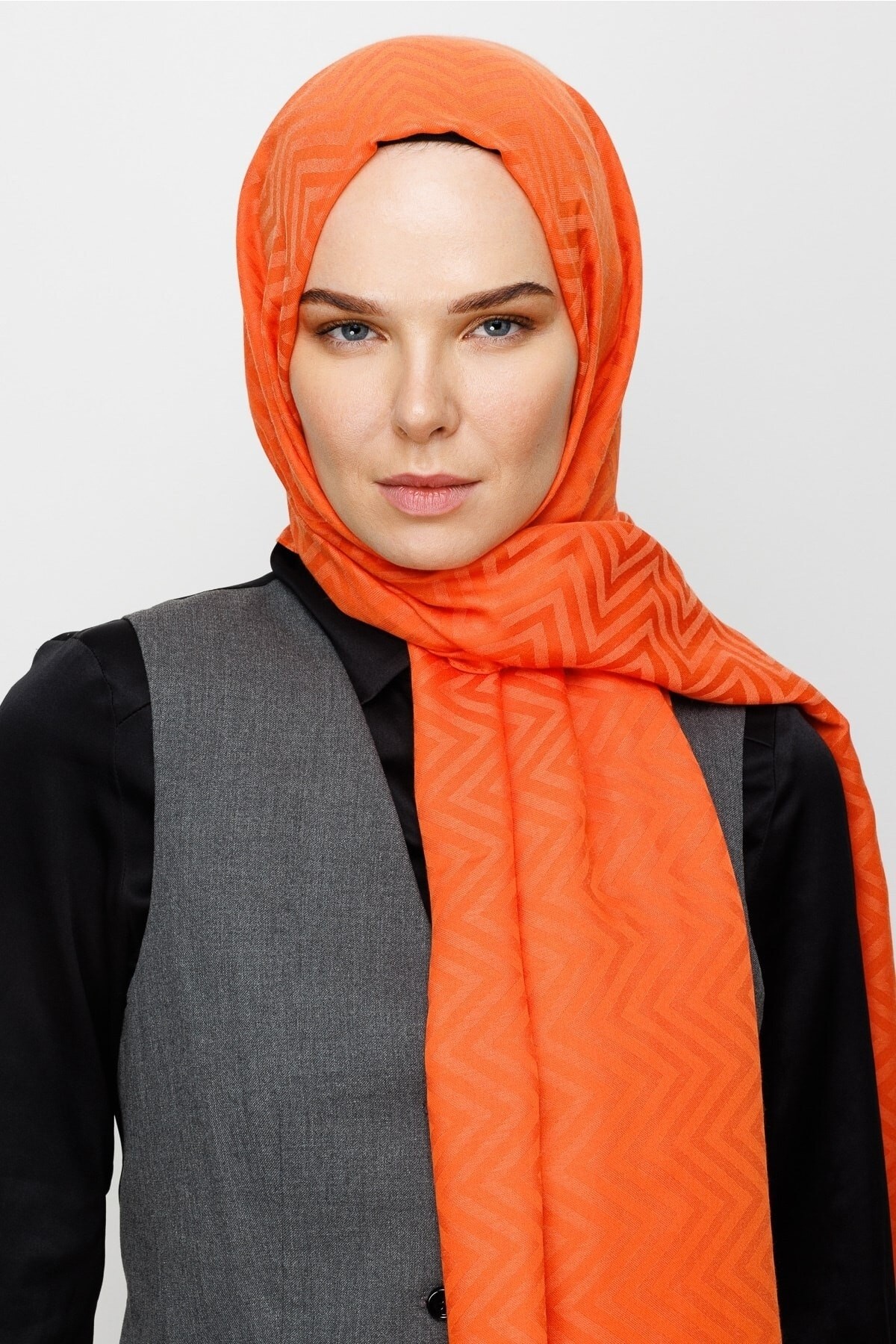 Zigzag Pattern Cotton Jacquard Hijab