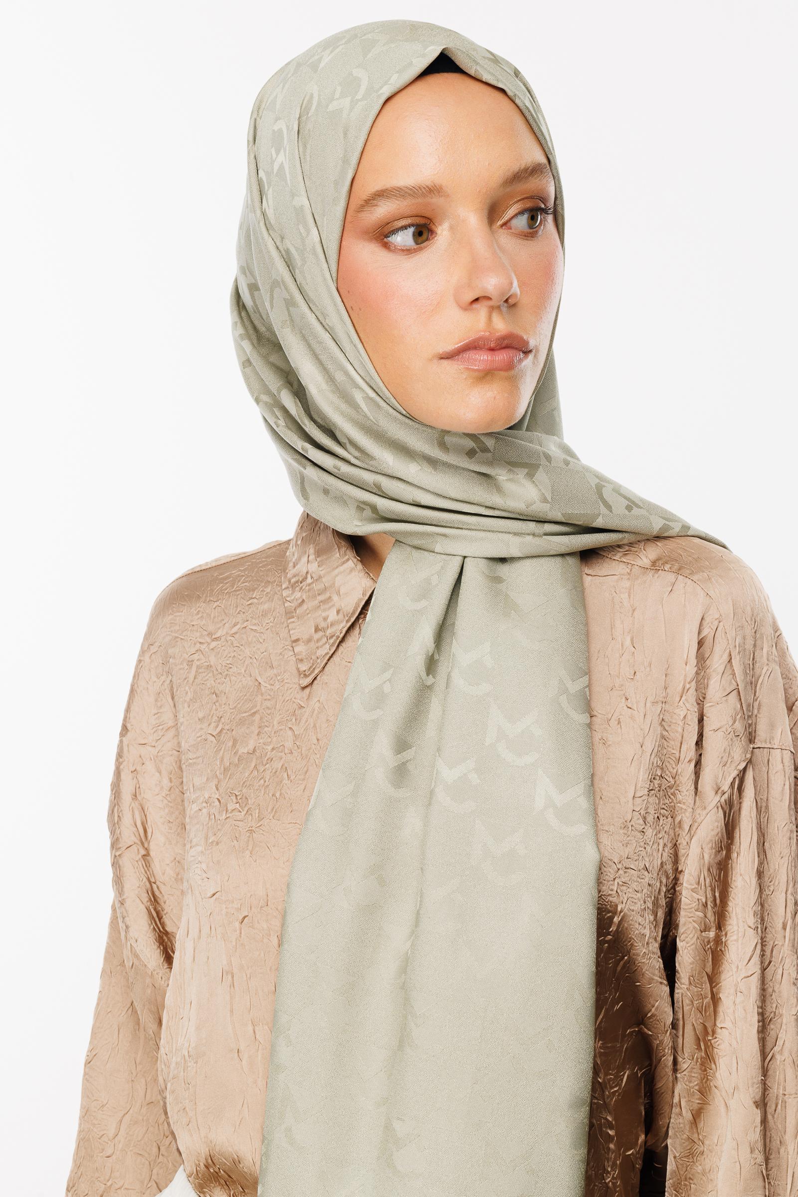MC Pattern Jacquard Shawl - Sage