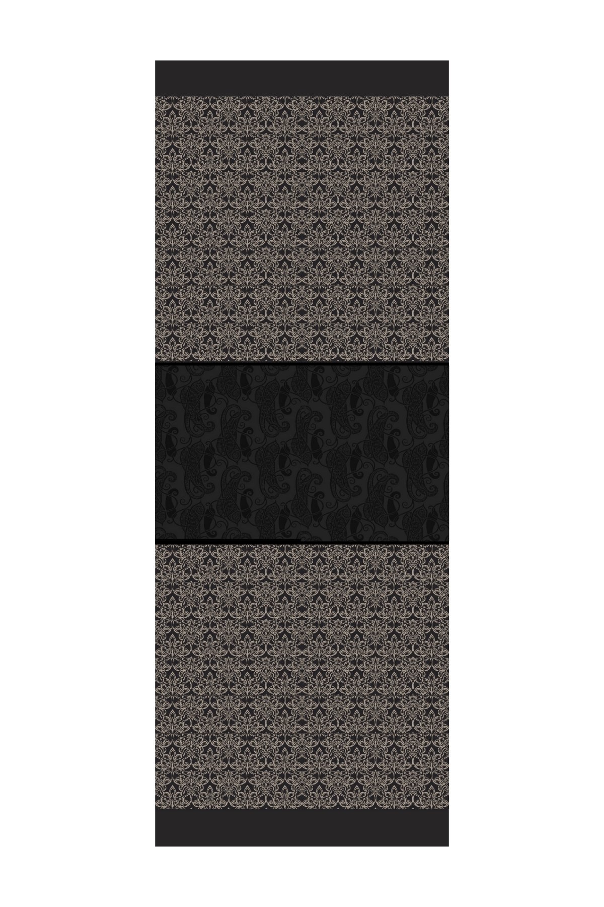 Nora Pattern Double-Sided Shawl - Black-Beige