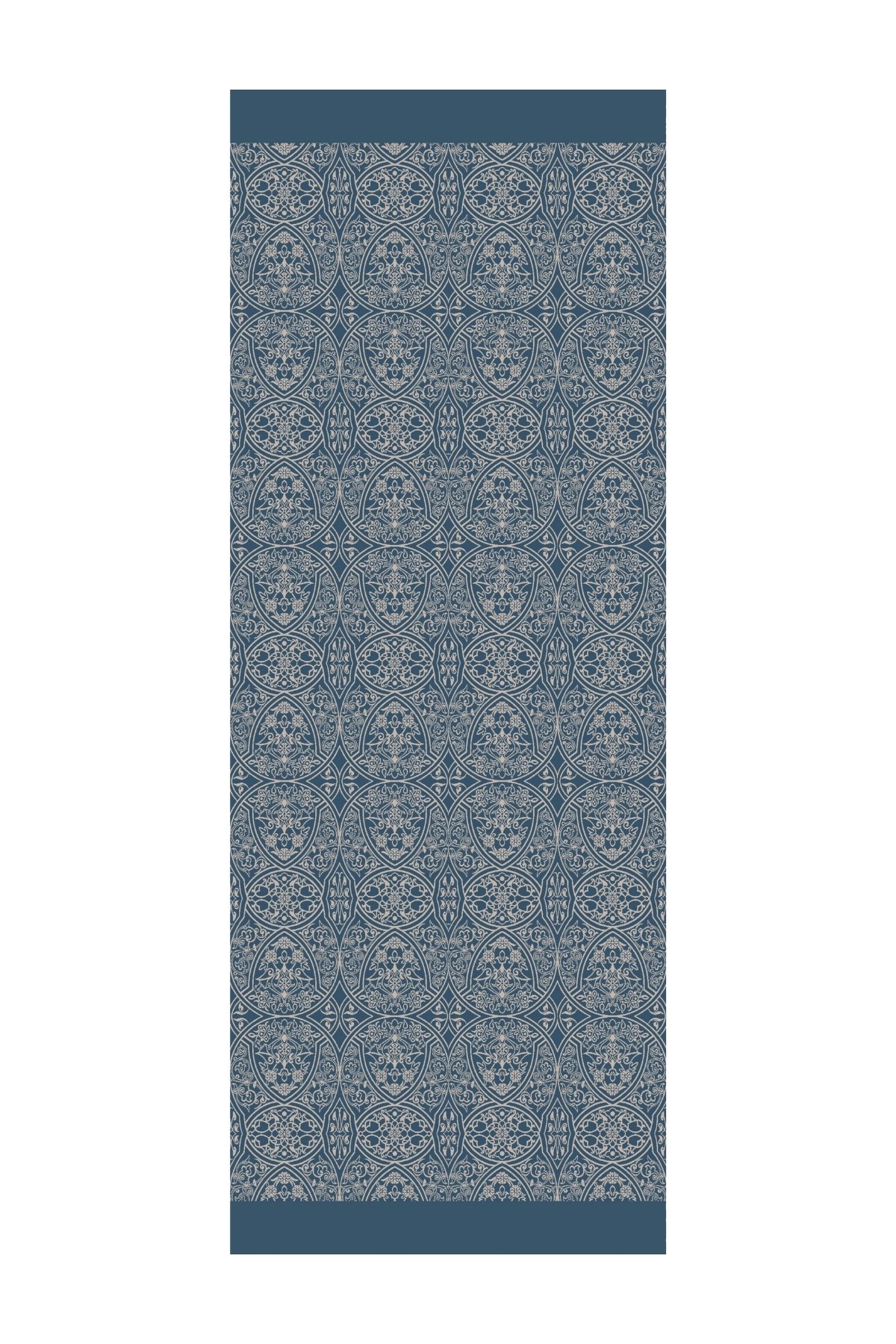 Morocco Pattern Double-Sided Shawl - Petrol Blue-Beige
