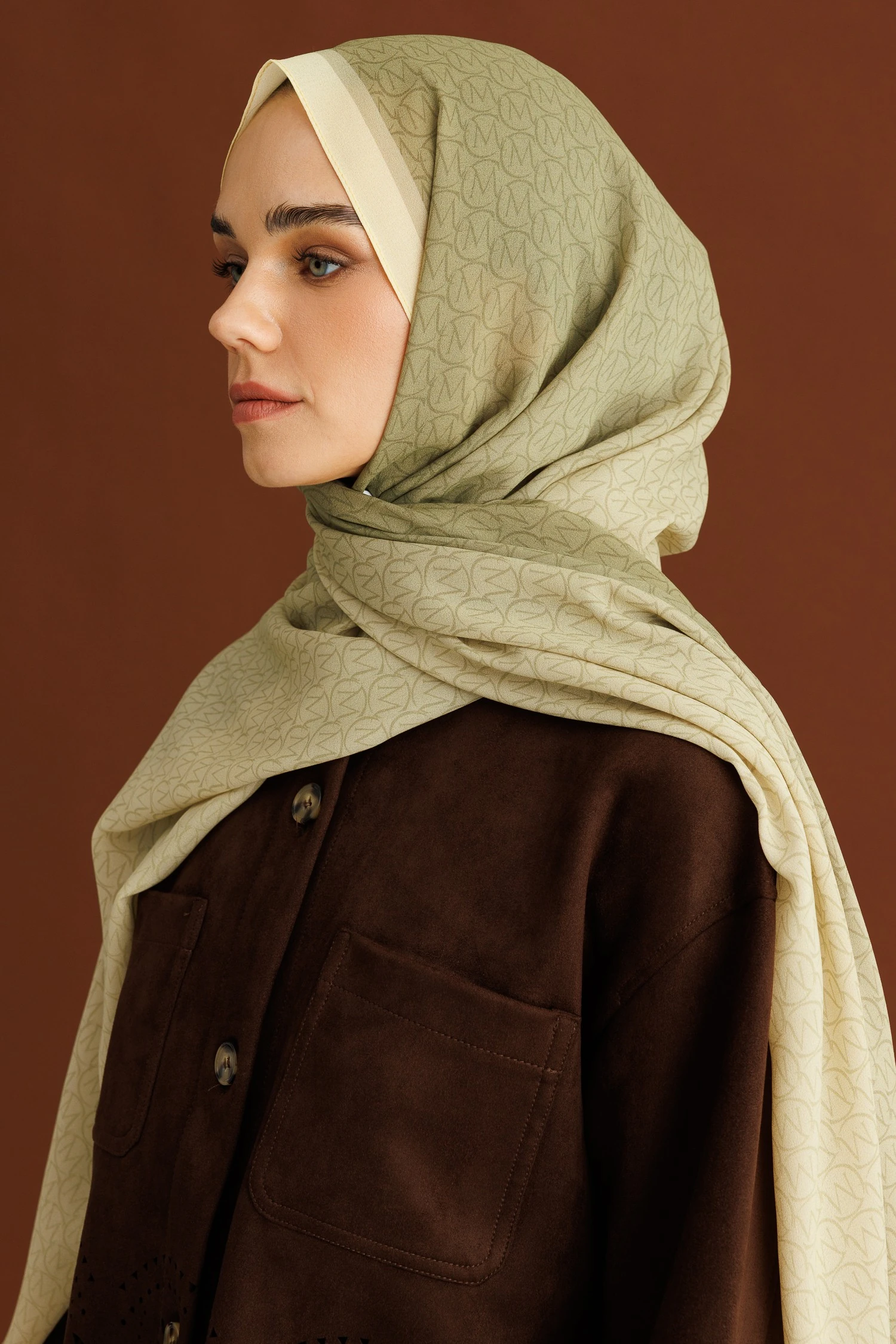 Monogram Hebei Silk Shawl - Bay