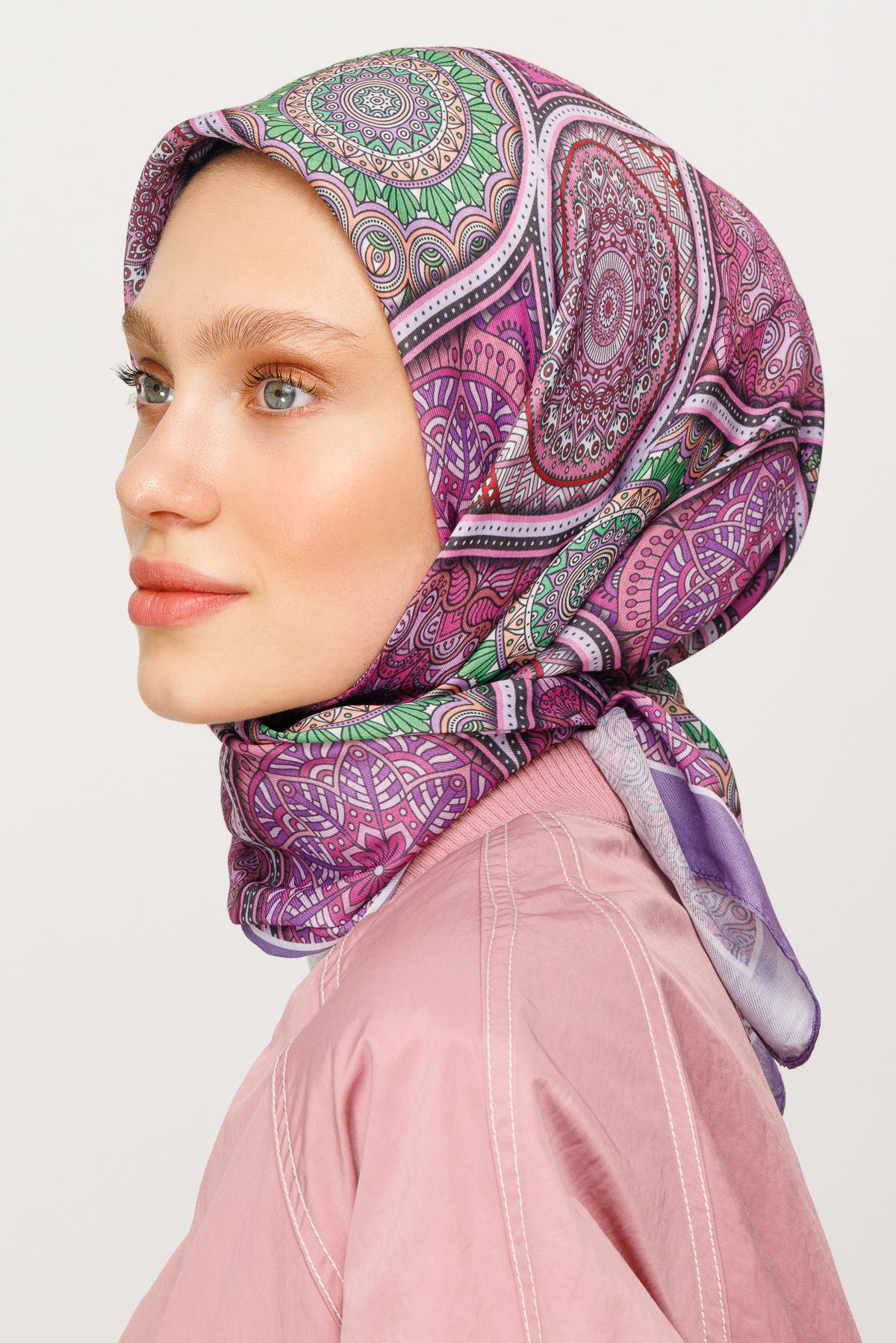 Ethnic Pattern Digital Soft Scarf - Lavender