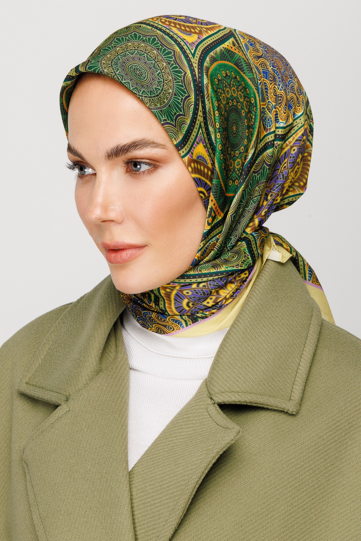 Ethnic Pattern Digital Soft Scarf - Yellow