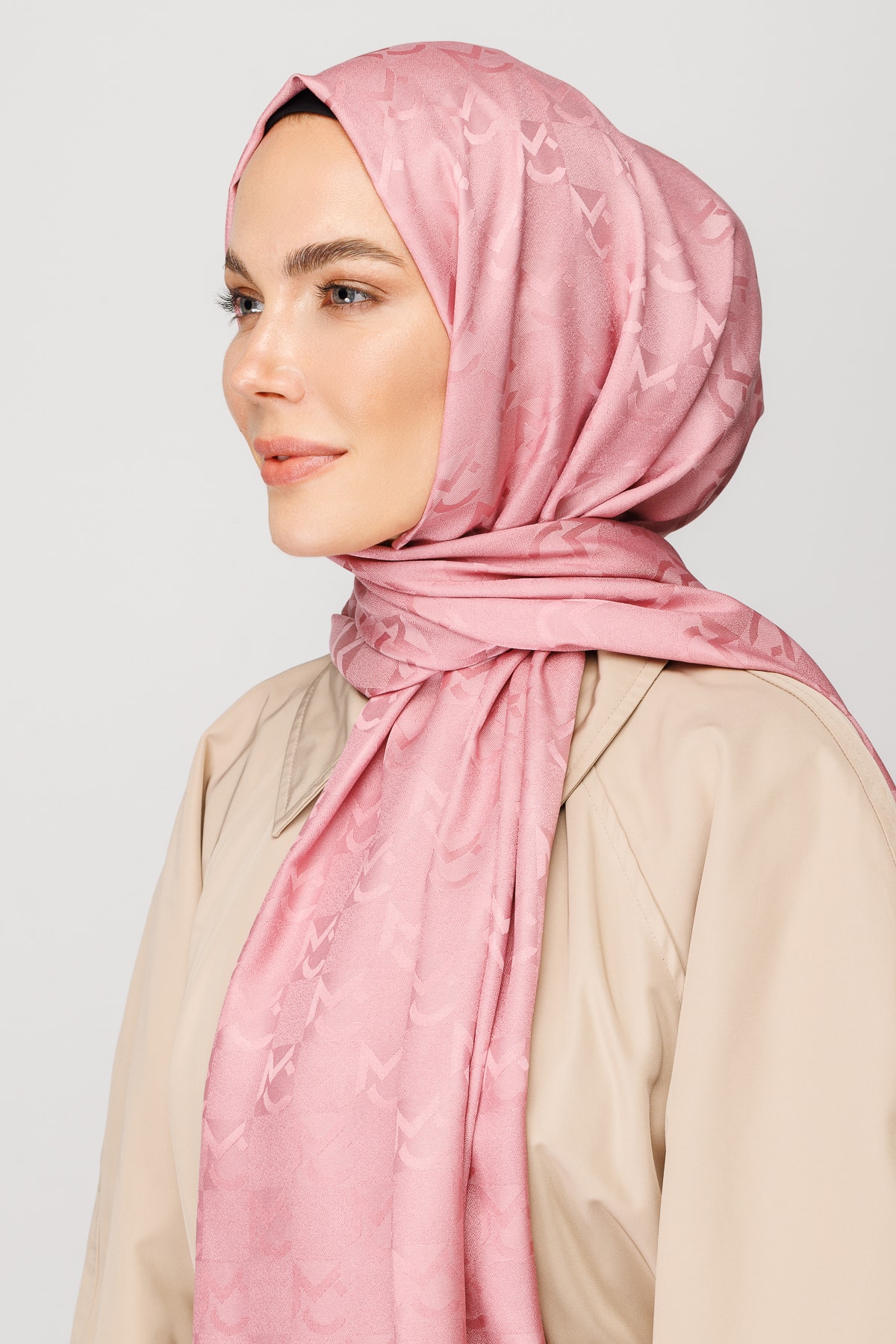 MC Pattern Jacquard Shawl - Pink