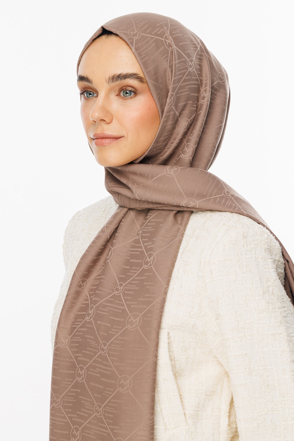Moon Is Pattern Jacquard Shawl - Canyon