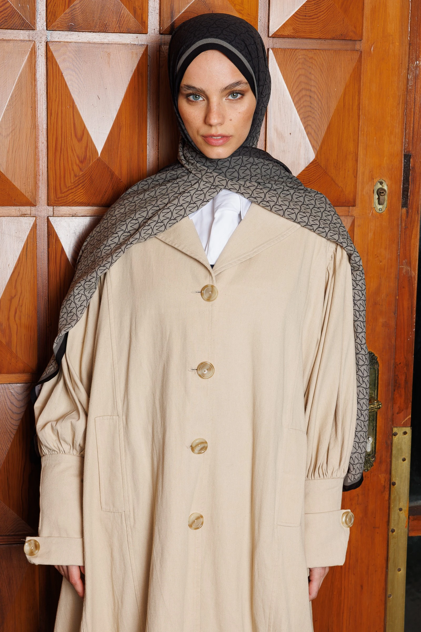 Monogram Hebei İpek Şal - Black