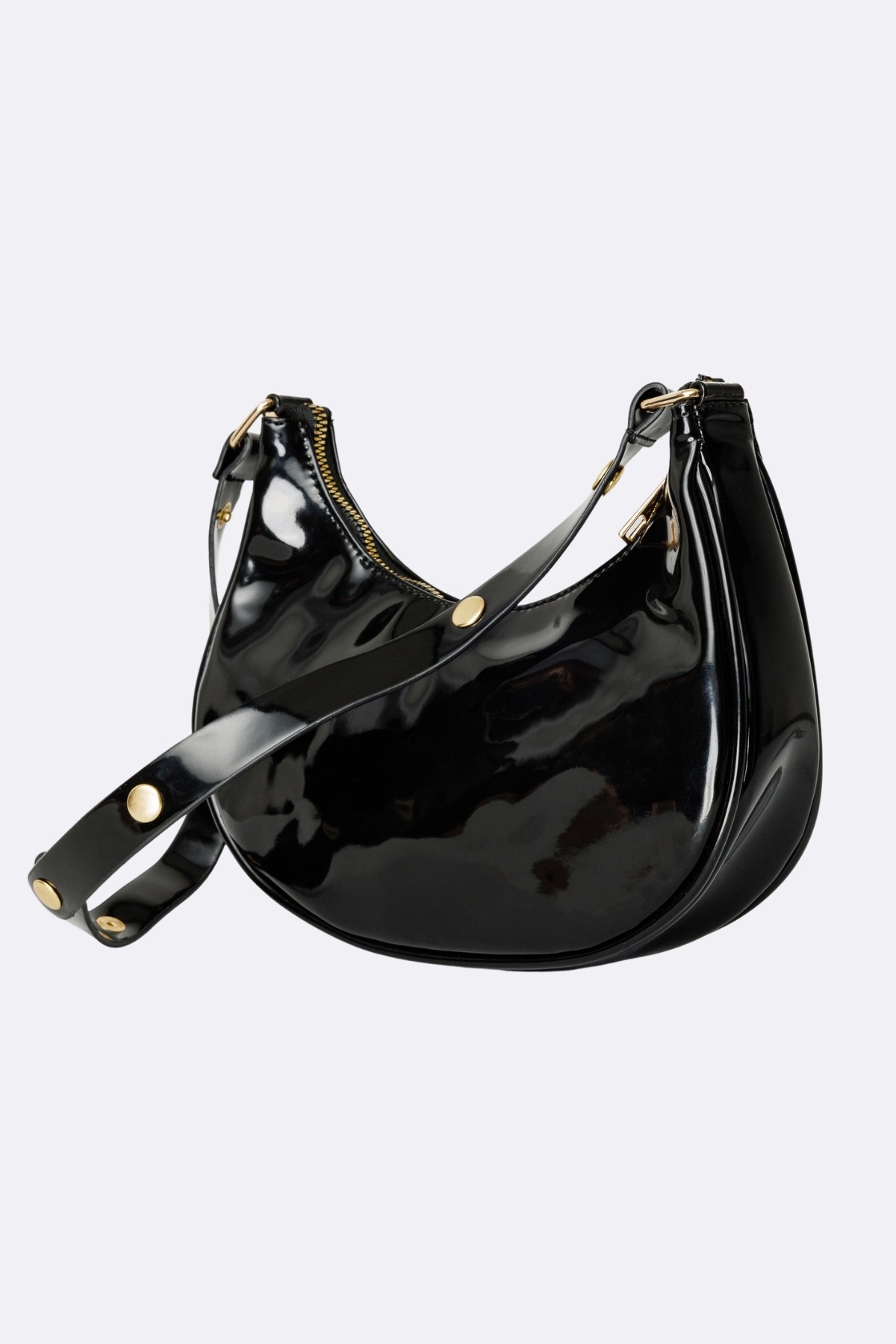 Mina Patent Leather Bag - Black