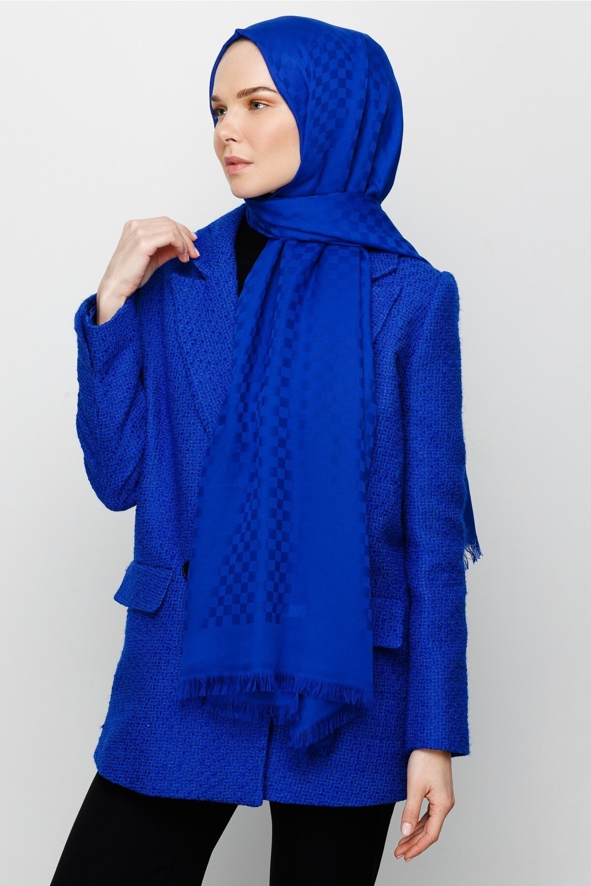 Gemustertes Baumwolle Jacquard Hijab