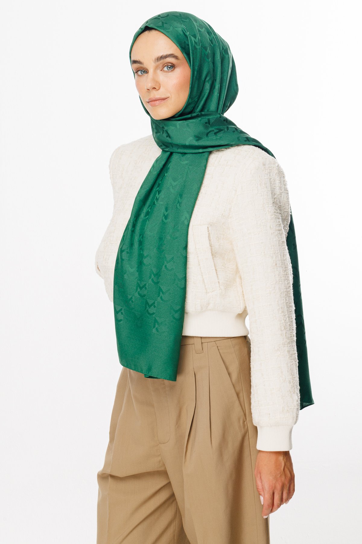 MC Pattern Jacquard Shawl - Jade