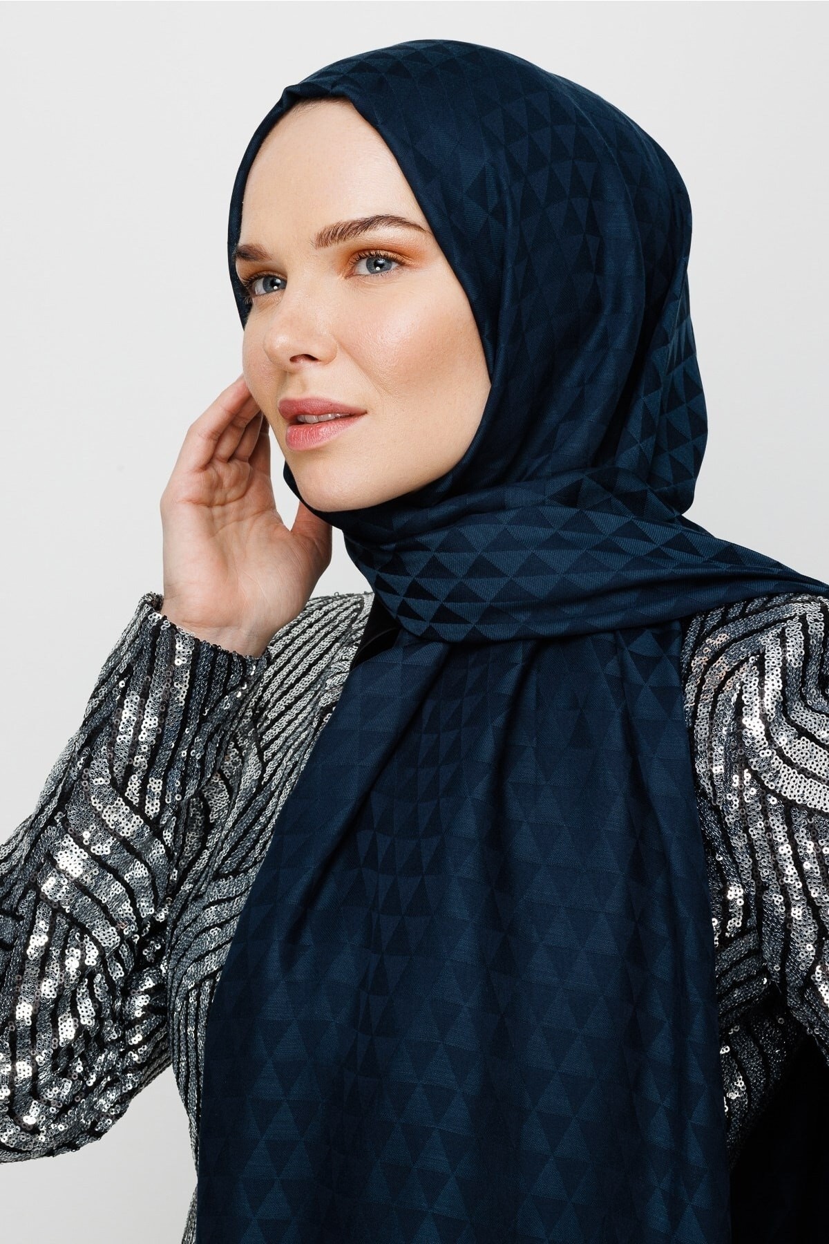 Gemustertes Baumwolle Jacquard Hijab