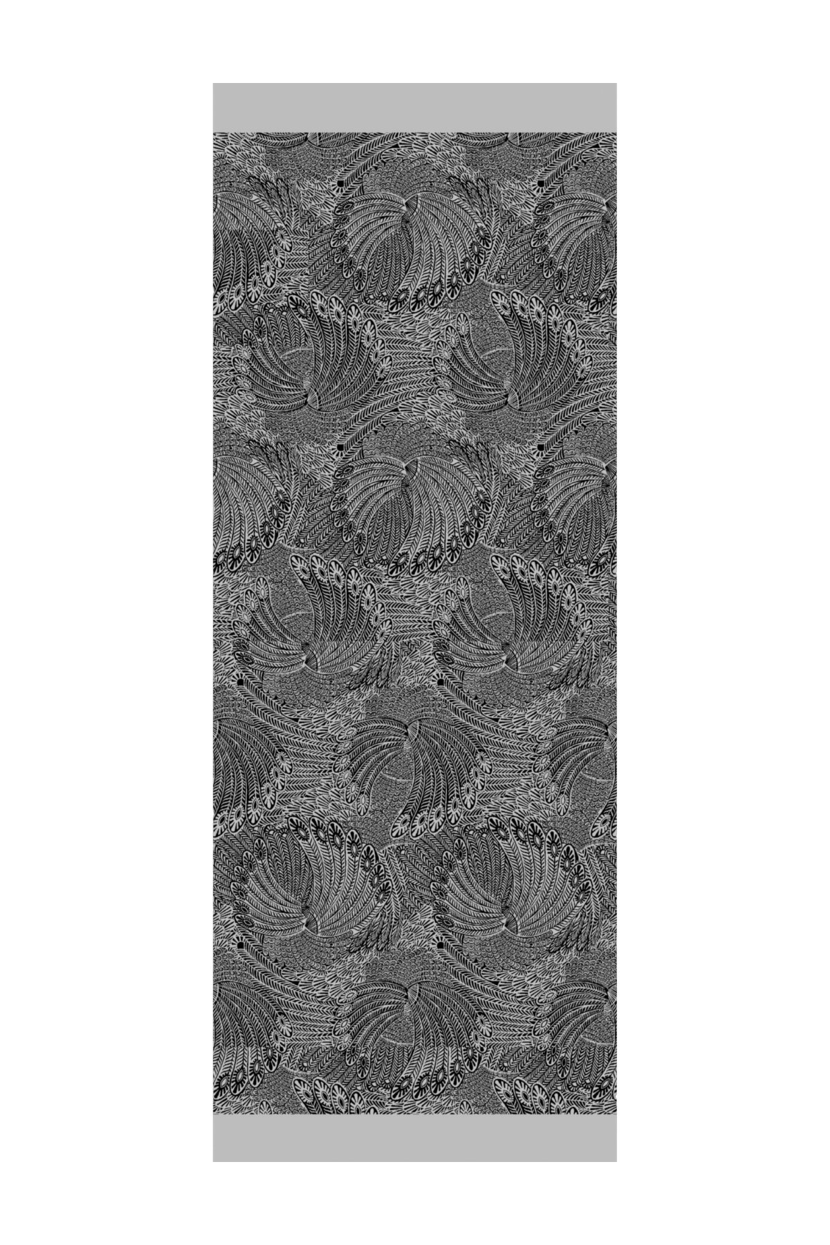 Mayra Pattern Double-Sided Shawl - Black-Black