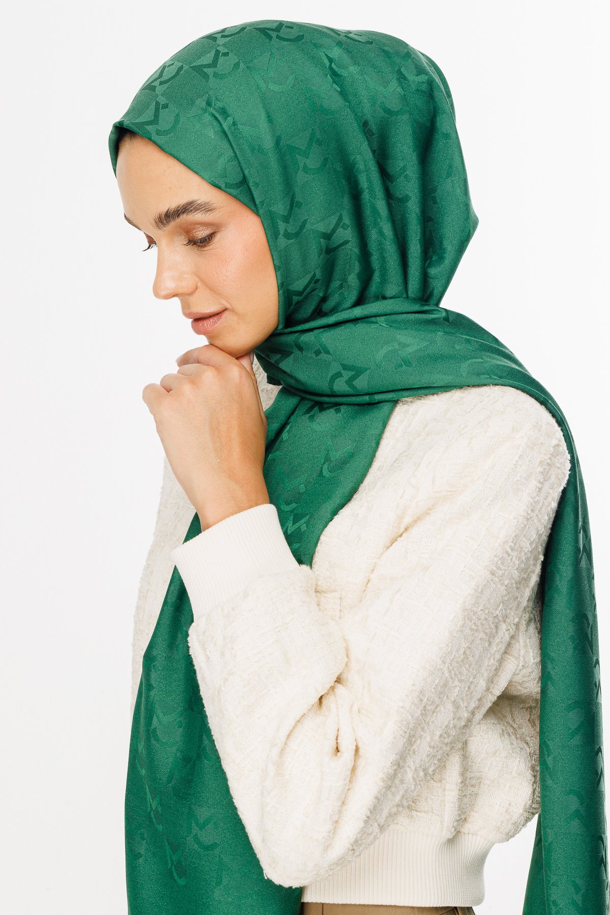 MC Pattern Jacquard Shawl - Jade