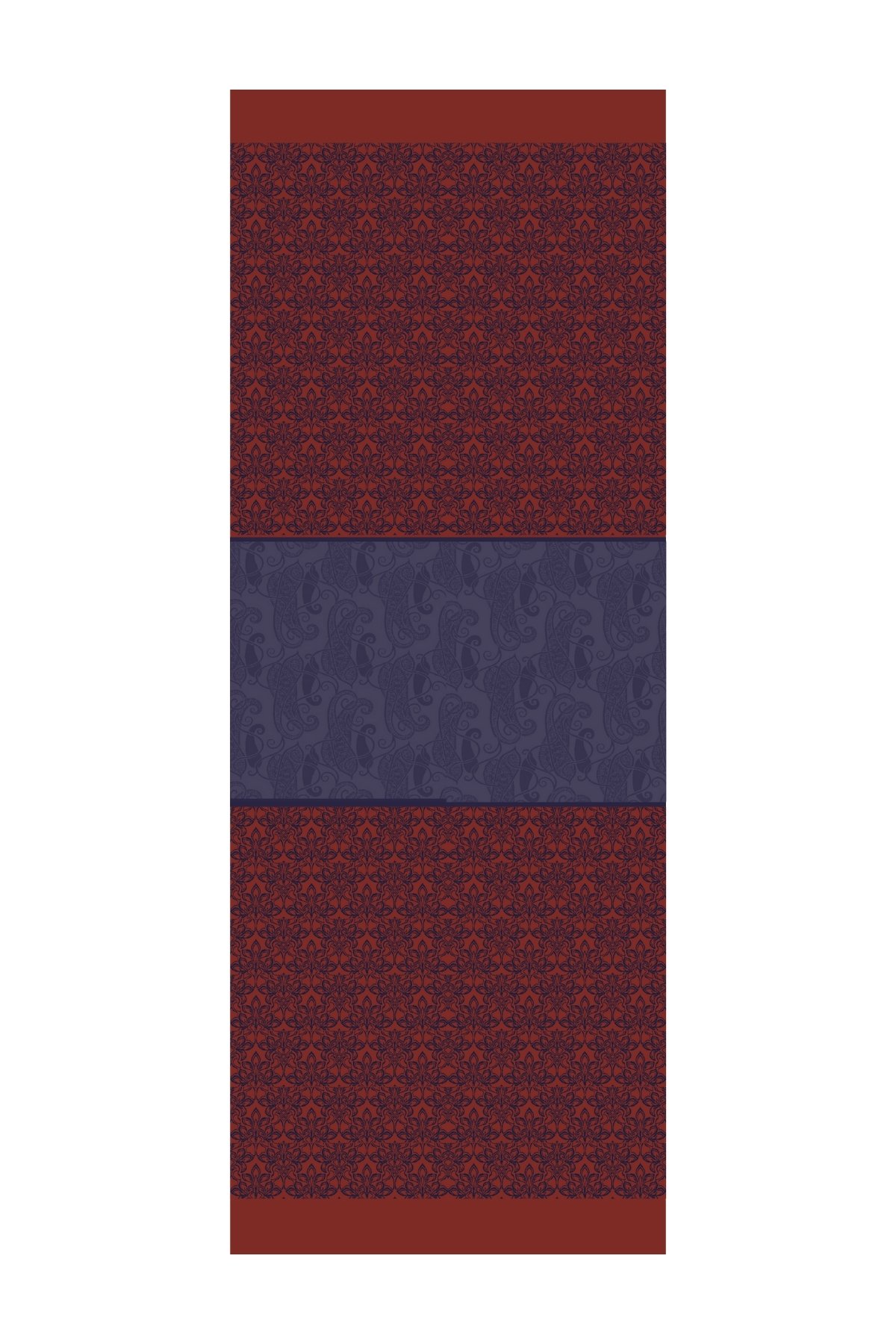 Nora Pattern Double-Sided Shawl - Navy Blue-Onion Skin
