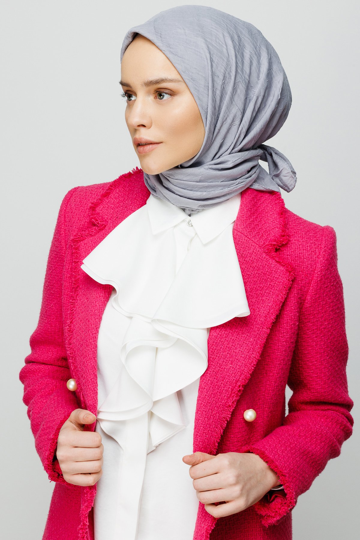 Gümüş Bambu Eşarp