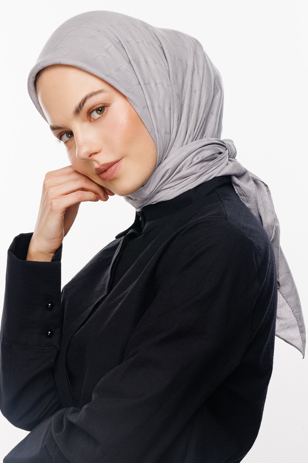 Bambu Jakar Eşarp - Gümüş