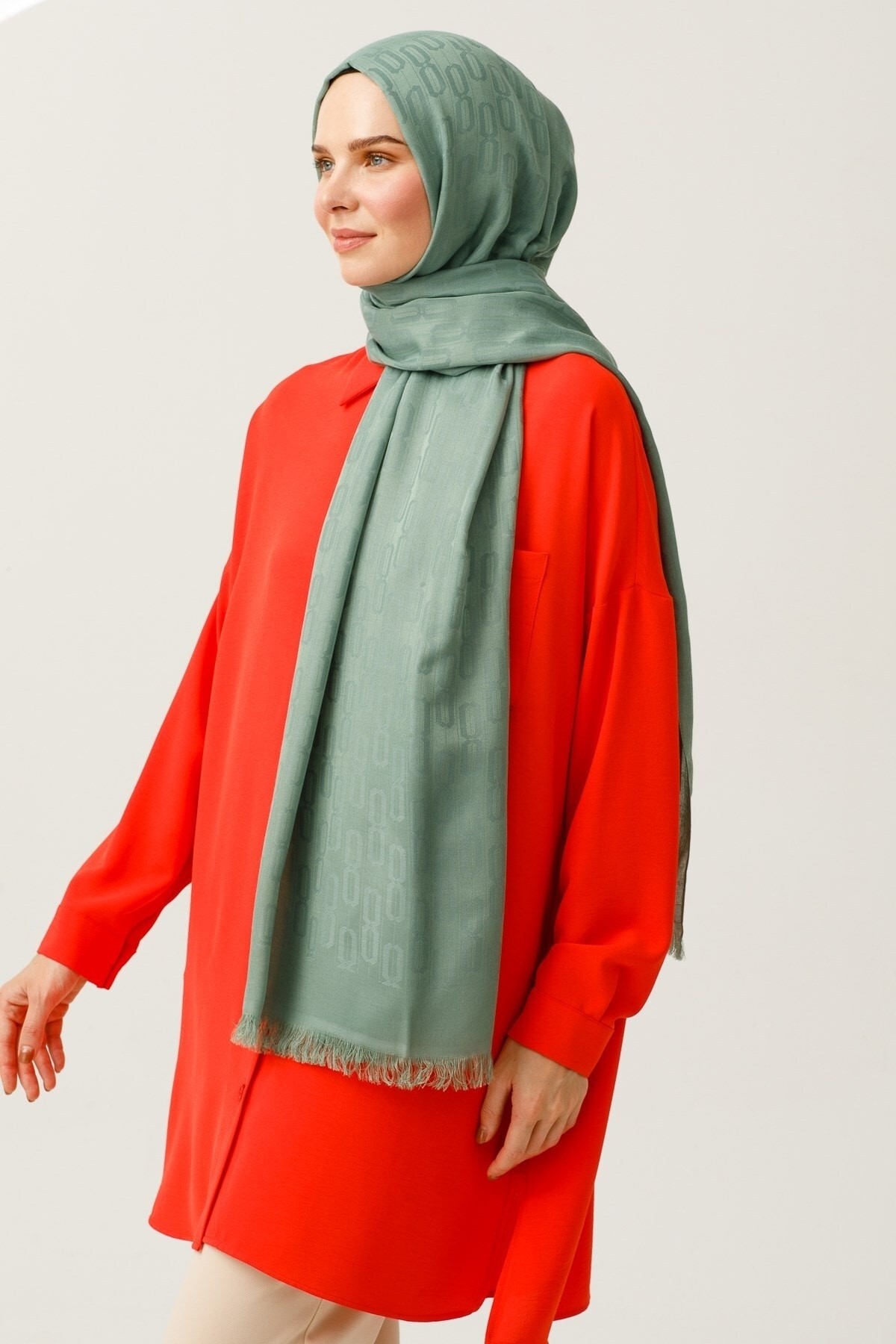 Gemustertes Baumwolle Jacquard Hijab