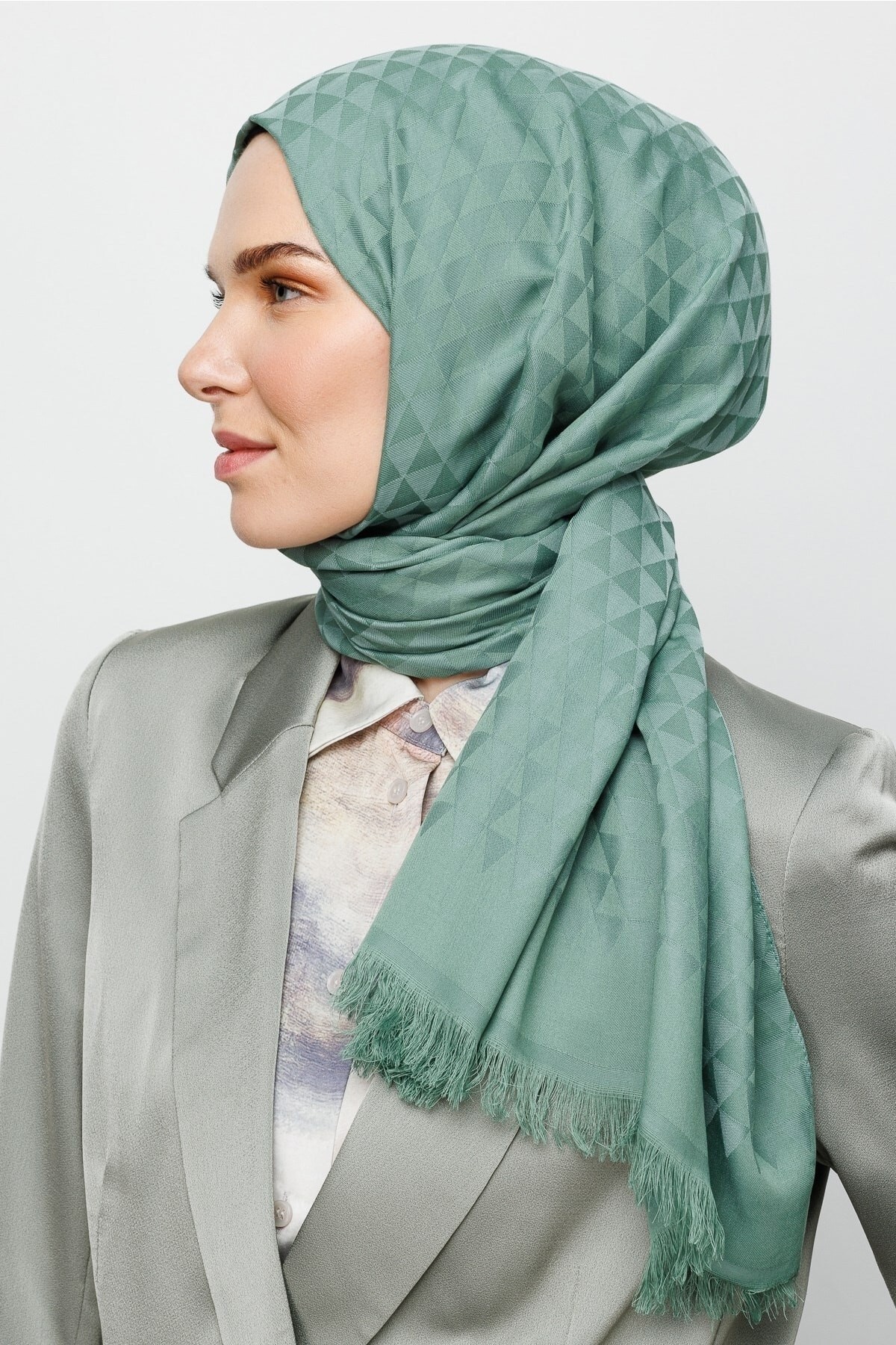 Gemustertes Baumwolle Jacquard Hijab