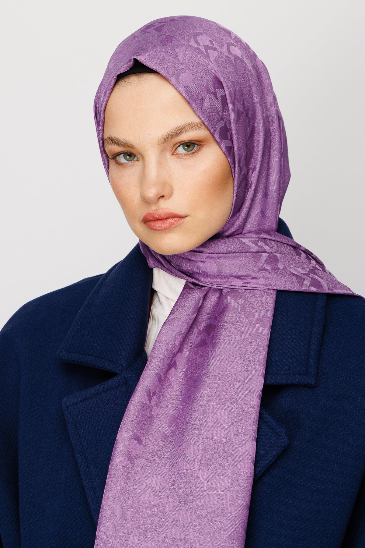 MC Pattern Jacquard Shawl - Lavender
