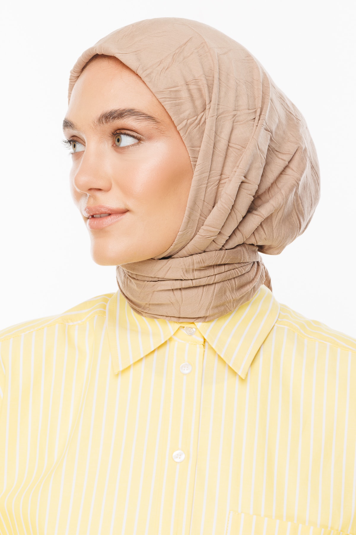 Pleated Bamboo Scarf - Almond