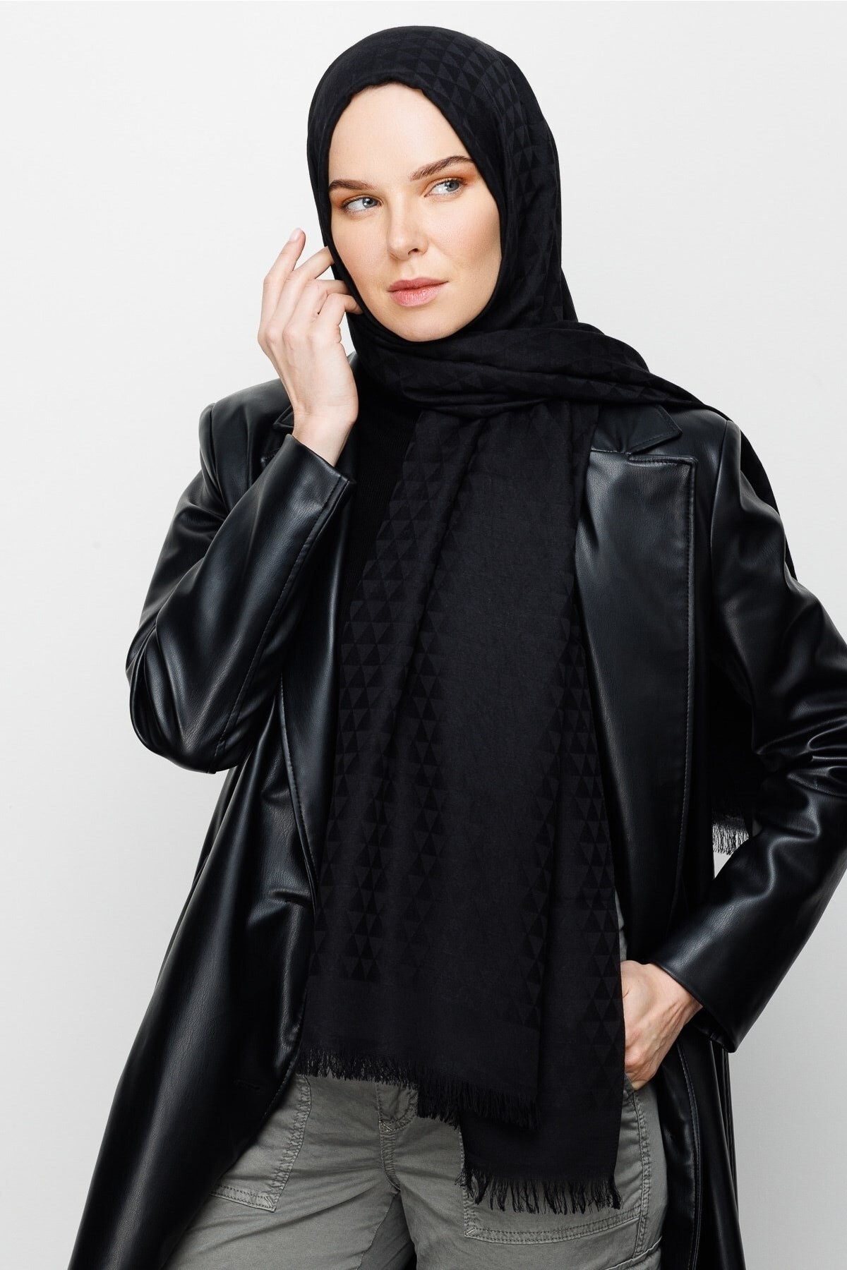 Gemustertes Baumwolle Jacquard Hijab