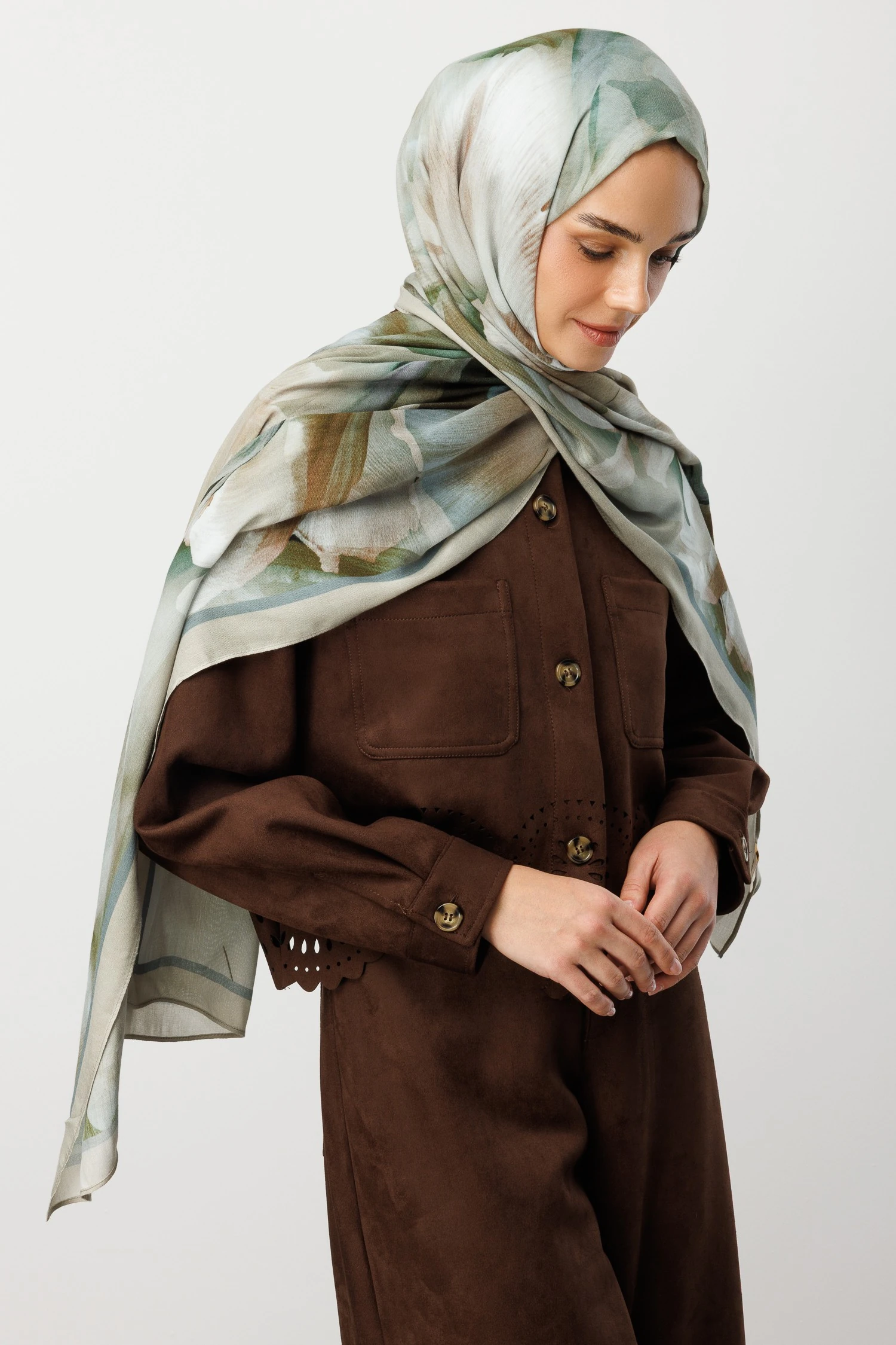 Fleur Desen Rami Şal - Ada Çayı